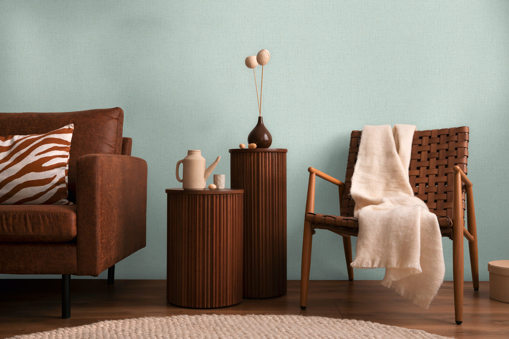 AS Vliestapete CosmoLiving Uni Blau 790672