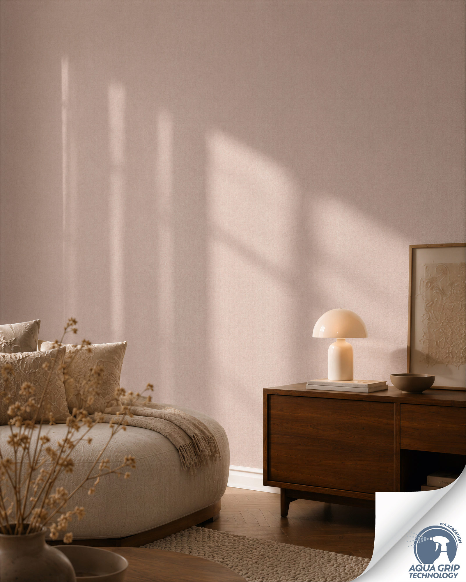 AS Vliestapete Cosiness Designdrop 2 Uni Altrosa 792421
