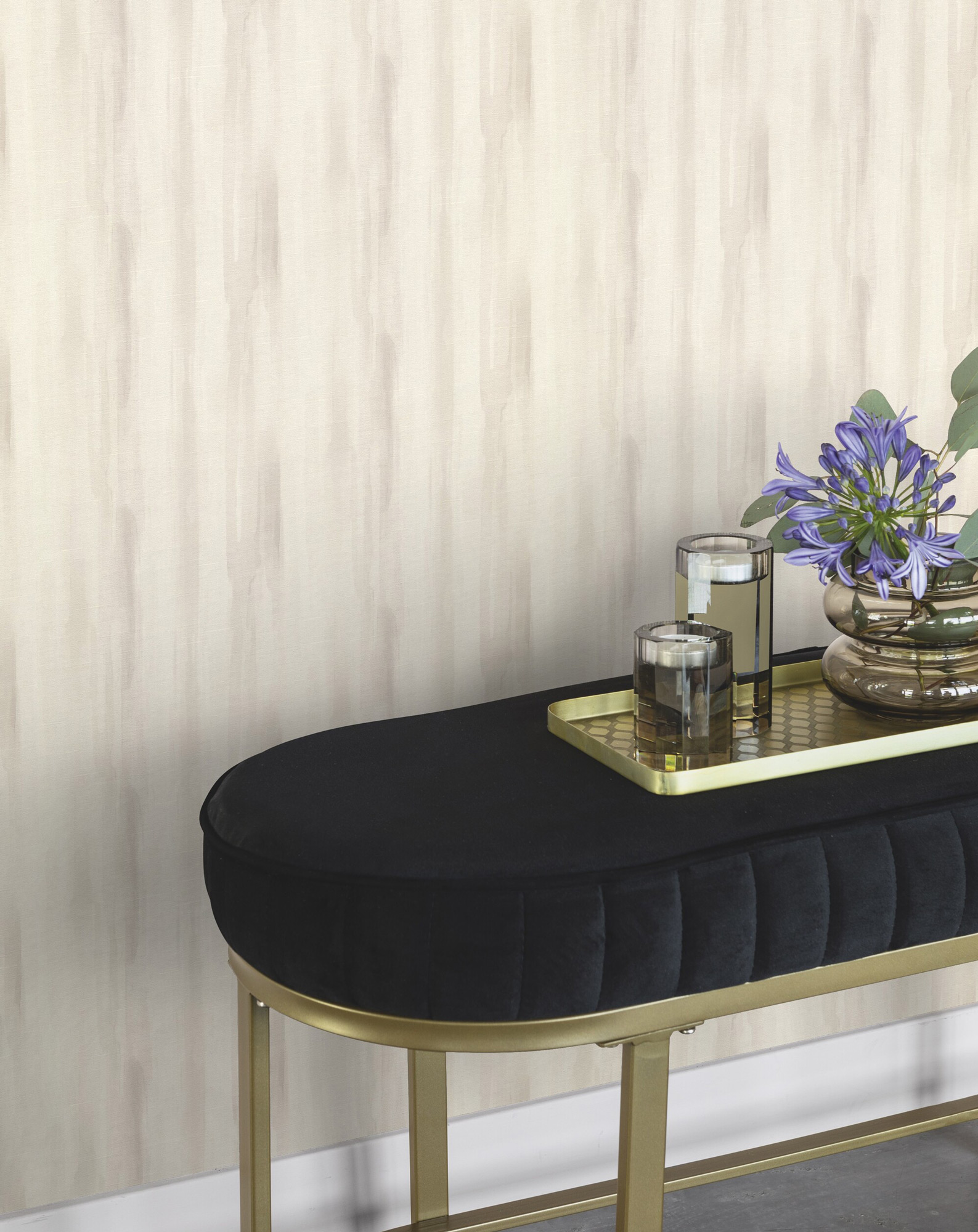 Rasch Vliestapete Peonies Grau Streifen 509359