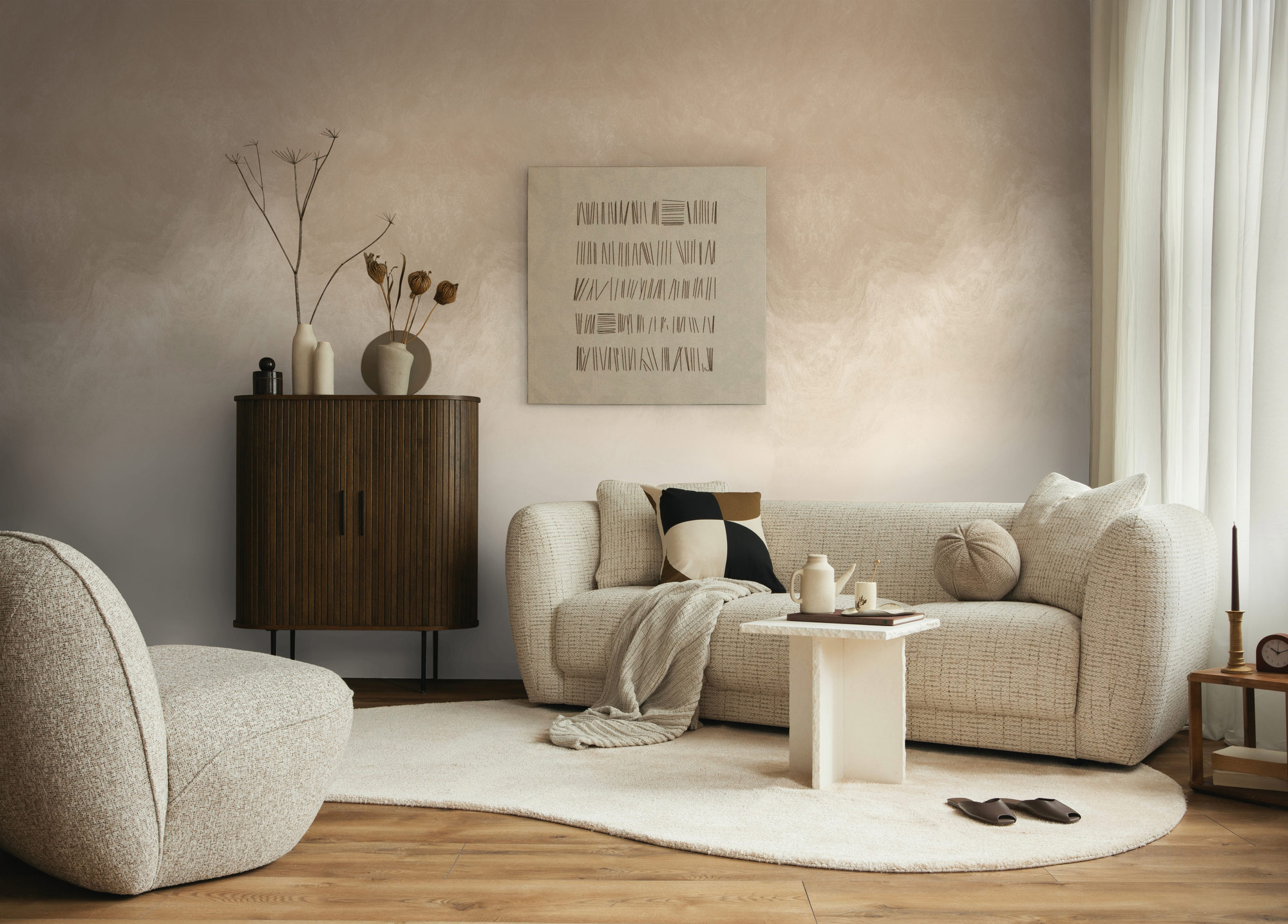 AS Fototapete The Wall 4 Aquarell Creme 792393