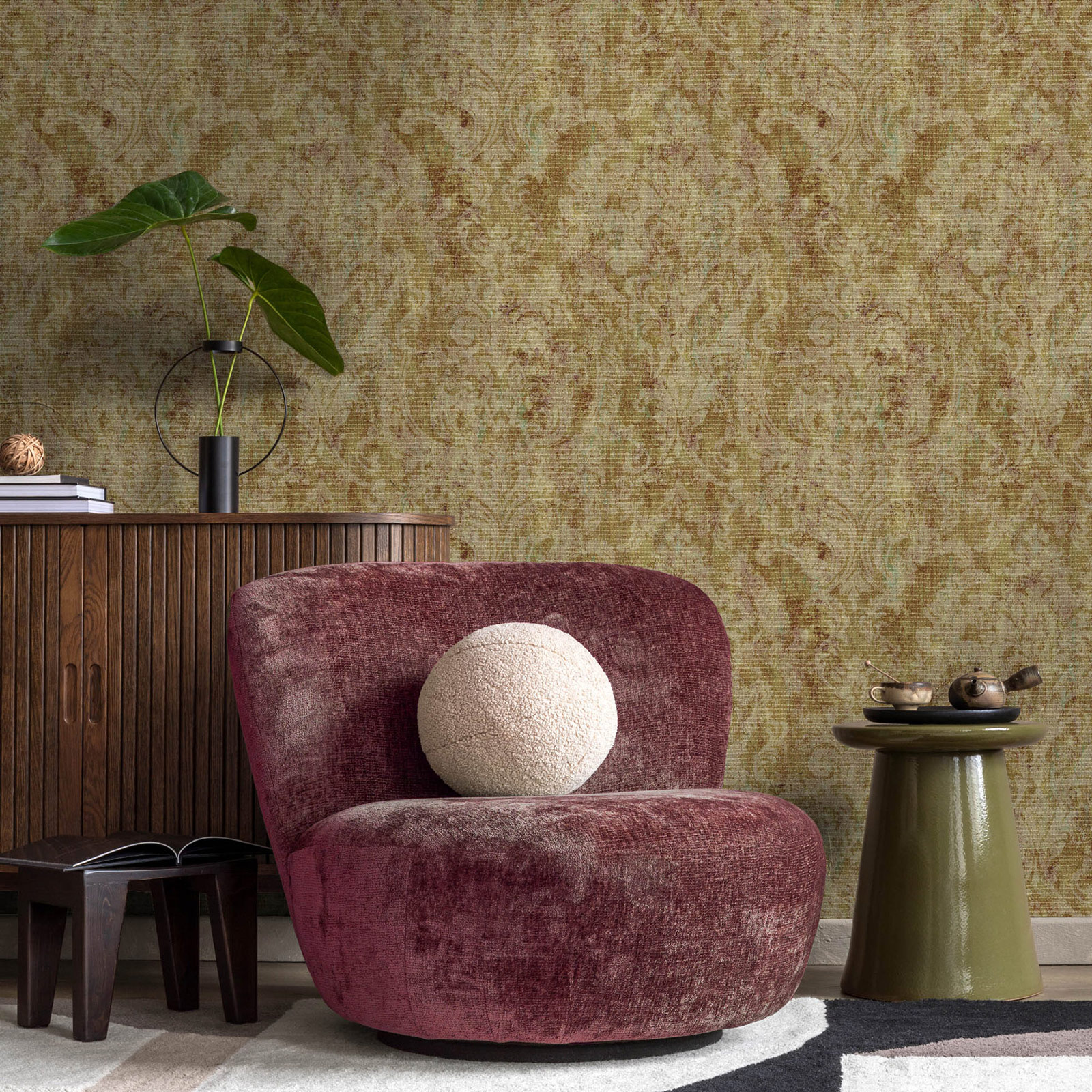 Hohenberger Vliestapete Cerra Fleur Olive 81421