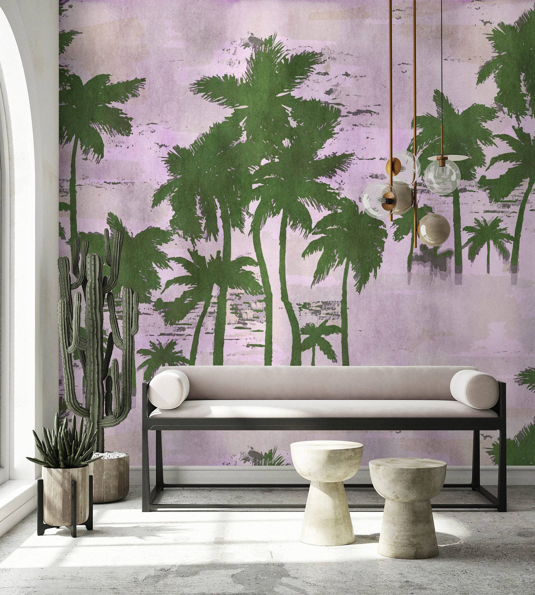 AS Fototapete Walls by Patel 5 Palmen Lila DD134927