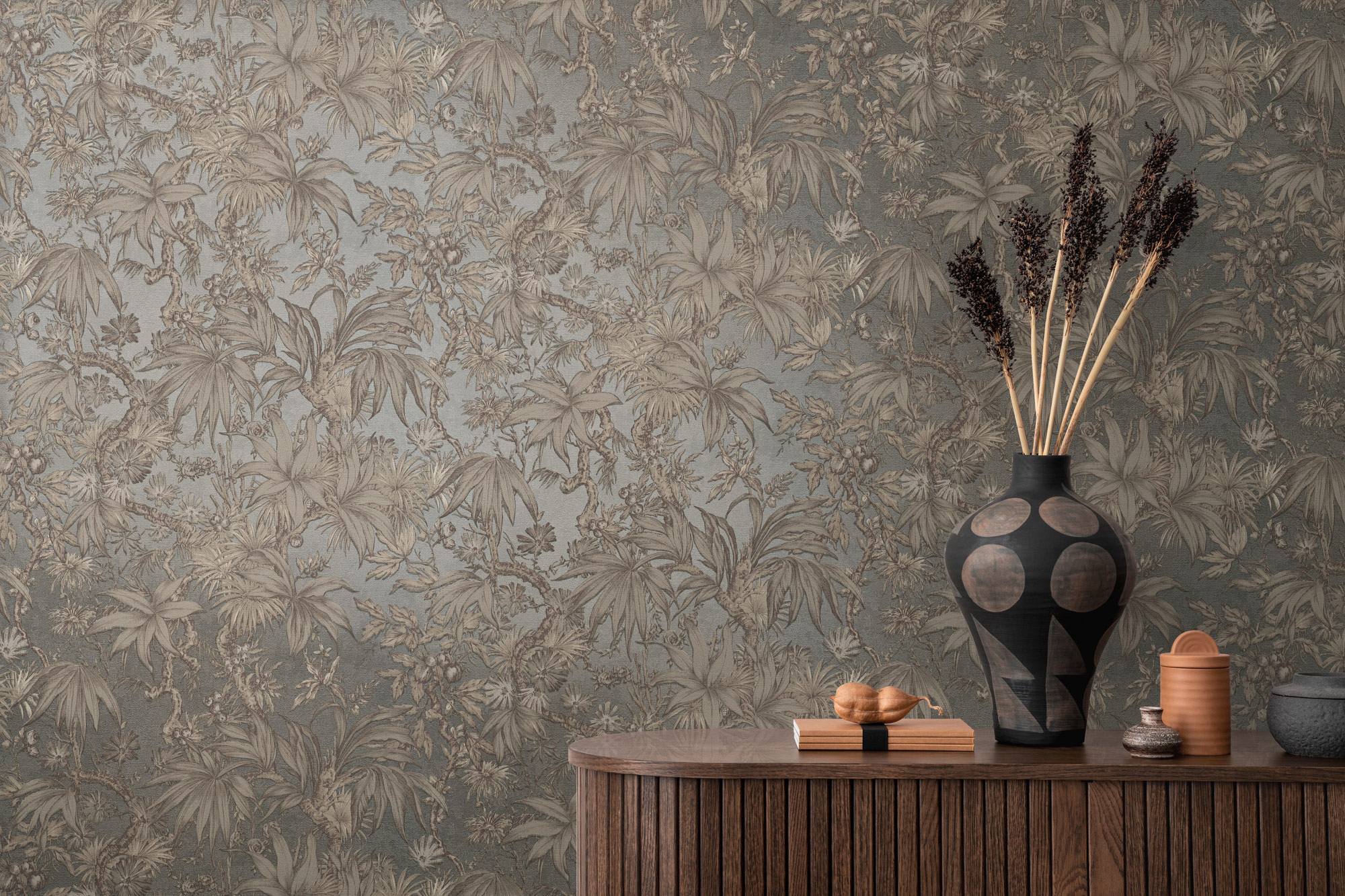 AS Vliestapete History of Art 2 Floral Grau 790473