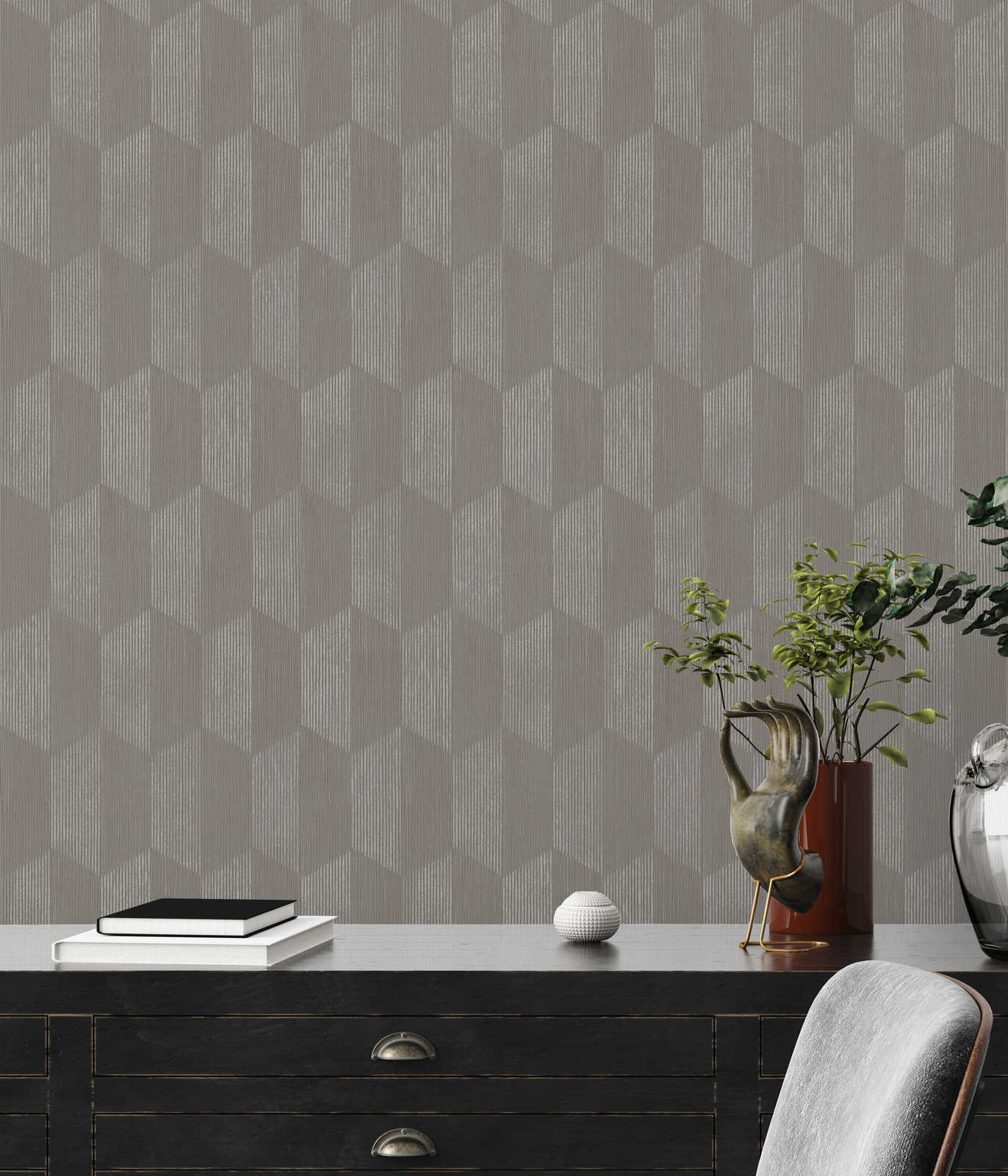 AS Creation Vliestapete Geo Effect grau 385923