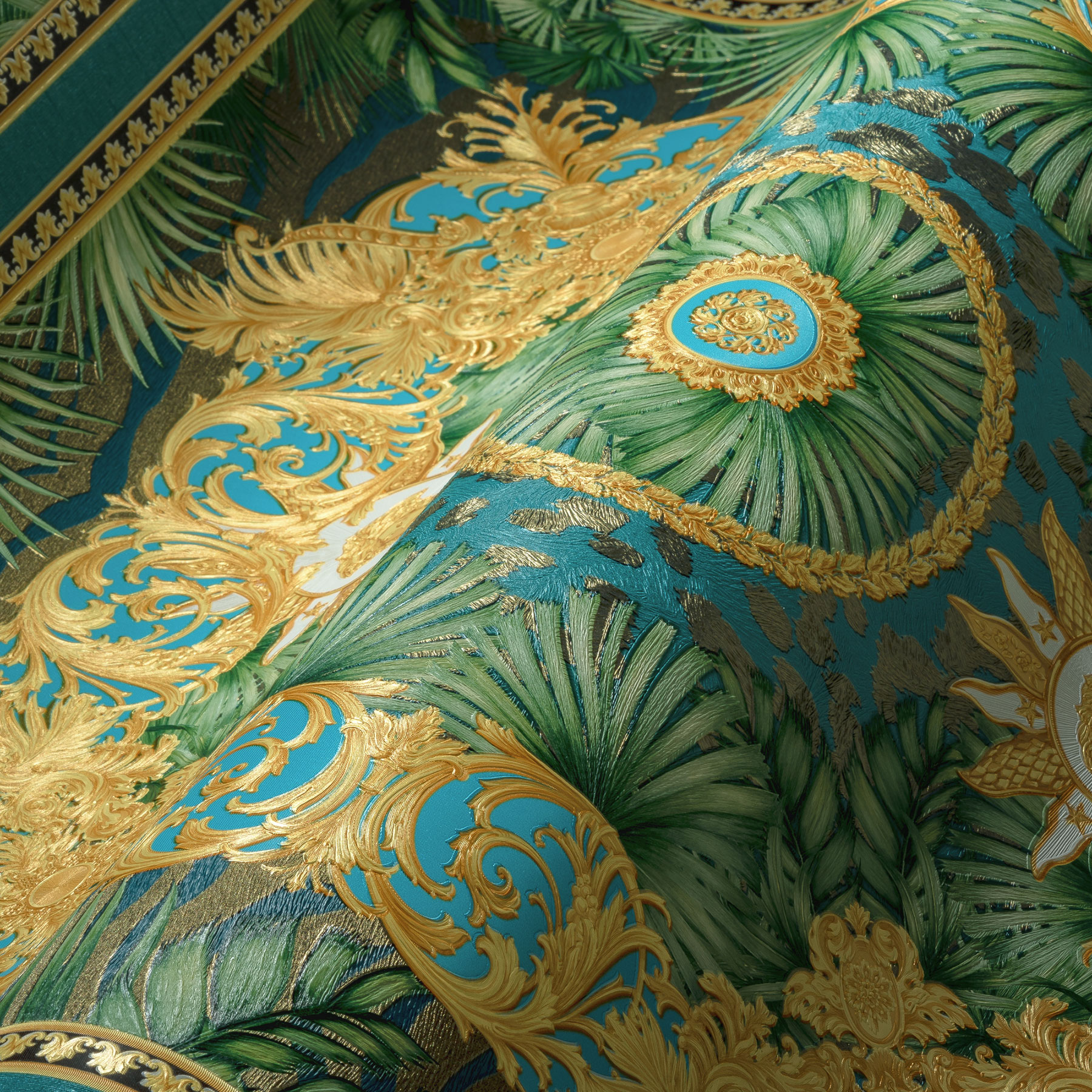 AS Vliestapete Versace 5 Dschungeltapete Blau 387032