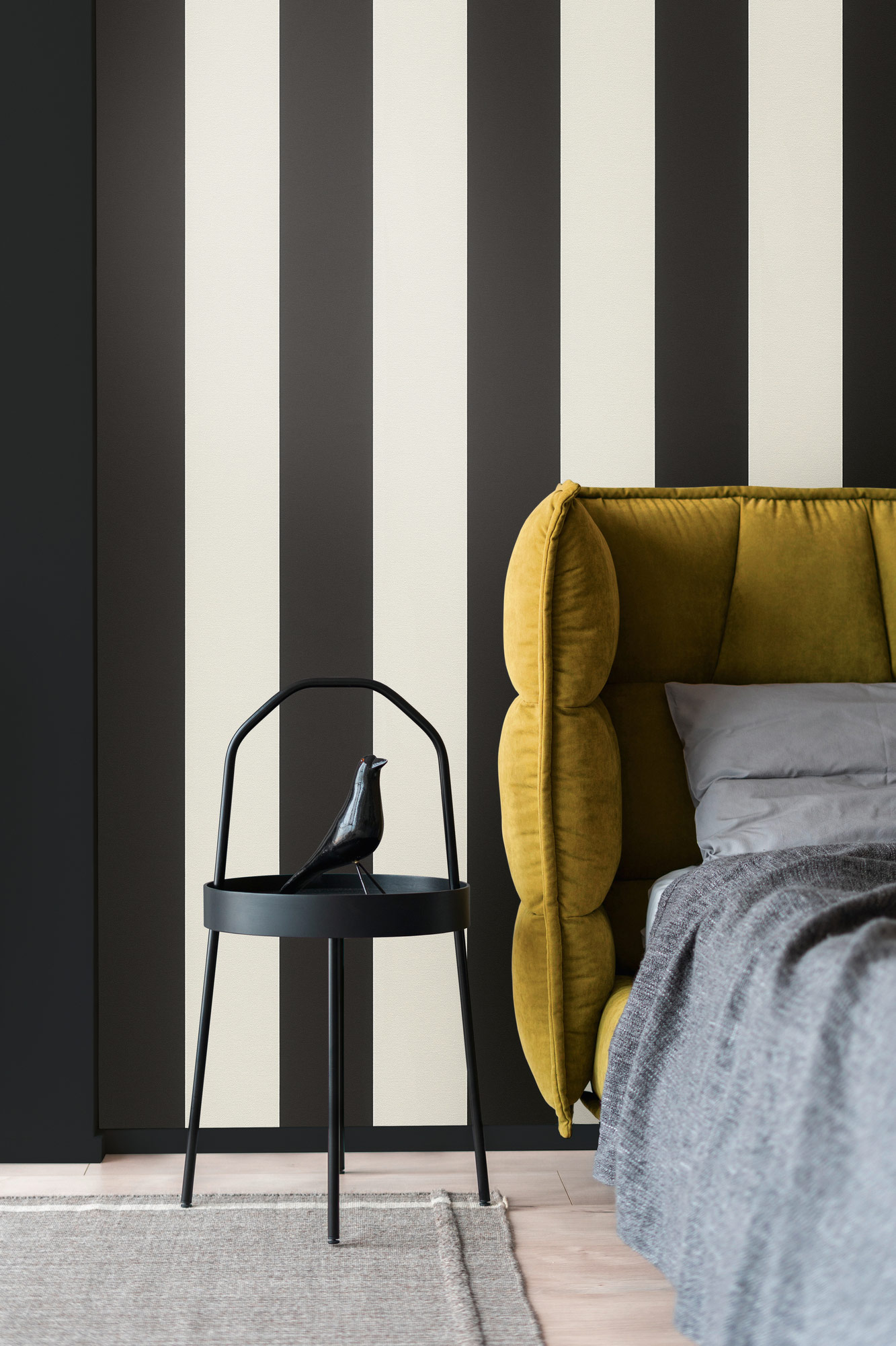 AS Vliestapete Elegance 3 Streifen Schwarz 334213
