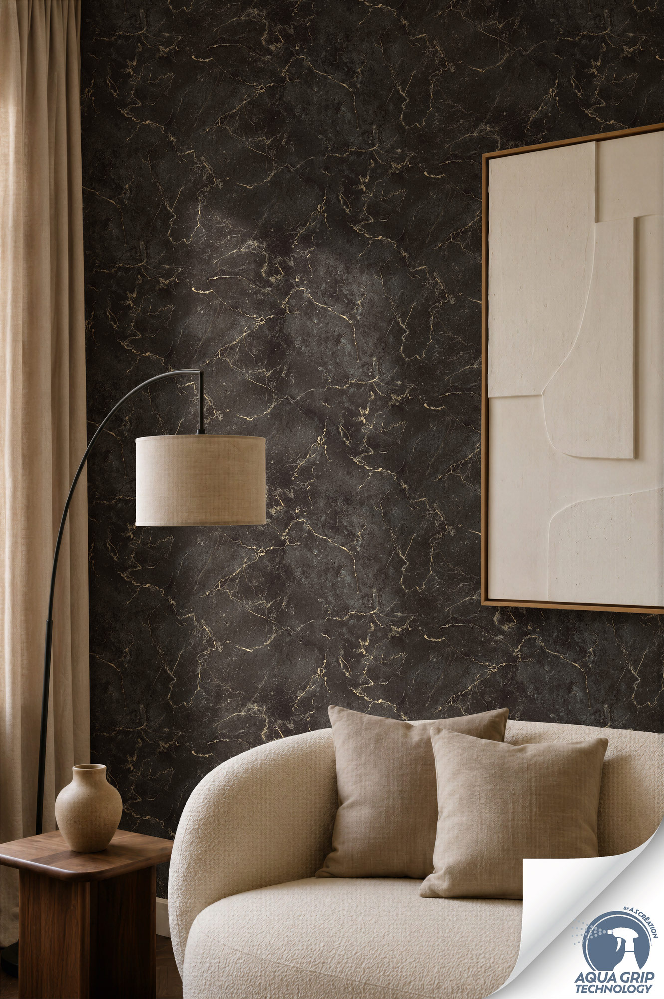 AS Vliestapete Cosiness Designdrop 2 Marmor Schwarz 792451