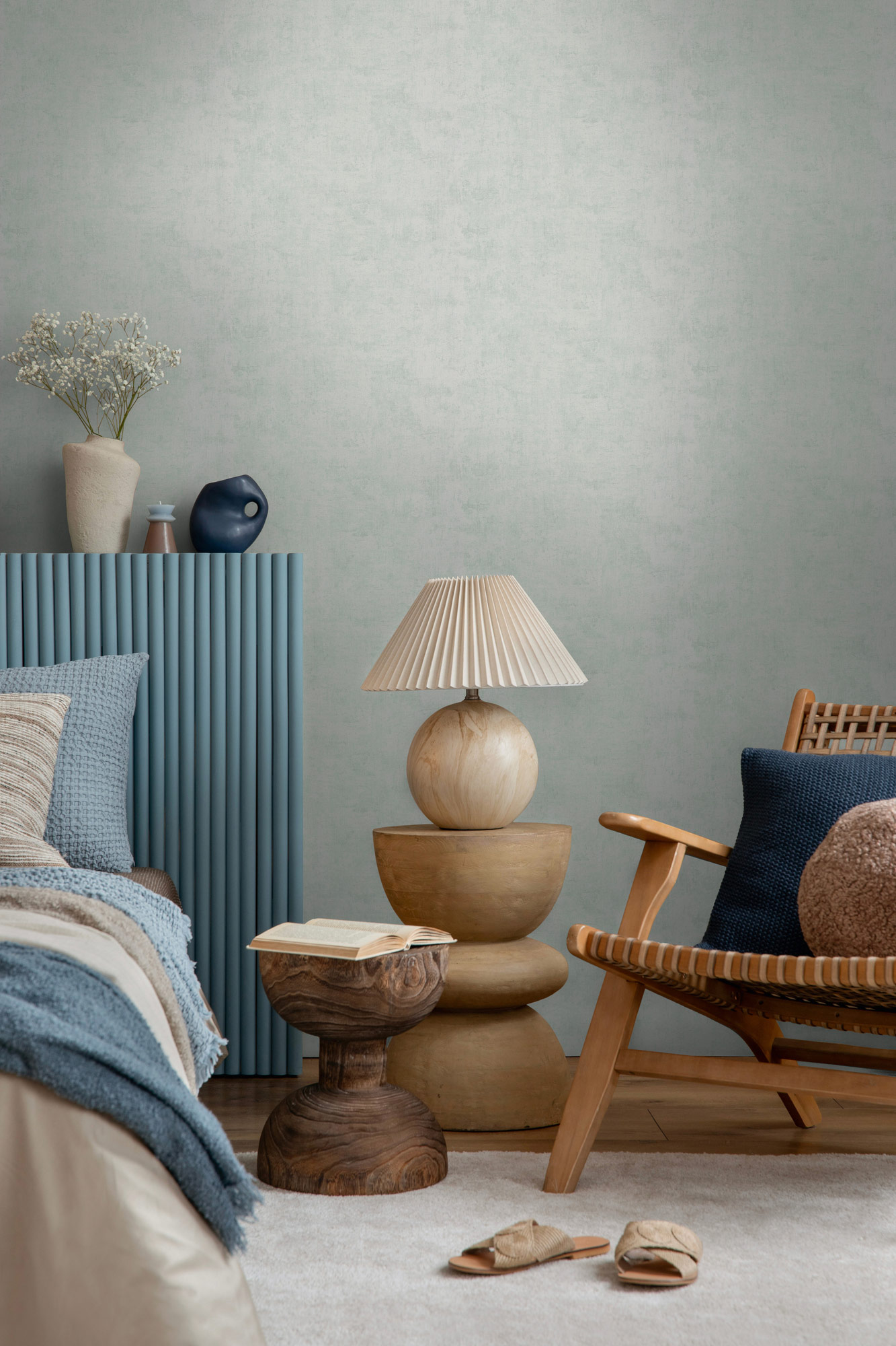 AS Vliestapete Nordic Feeling Unitapete Blau 791529