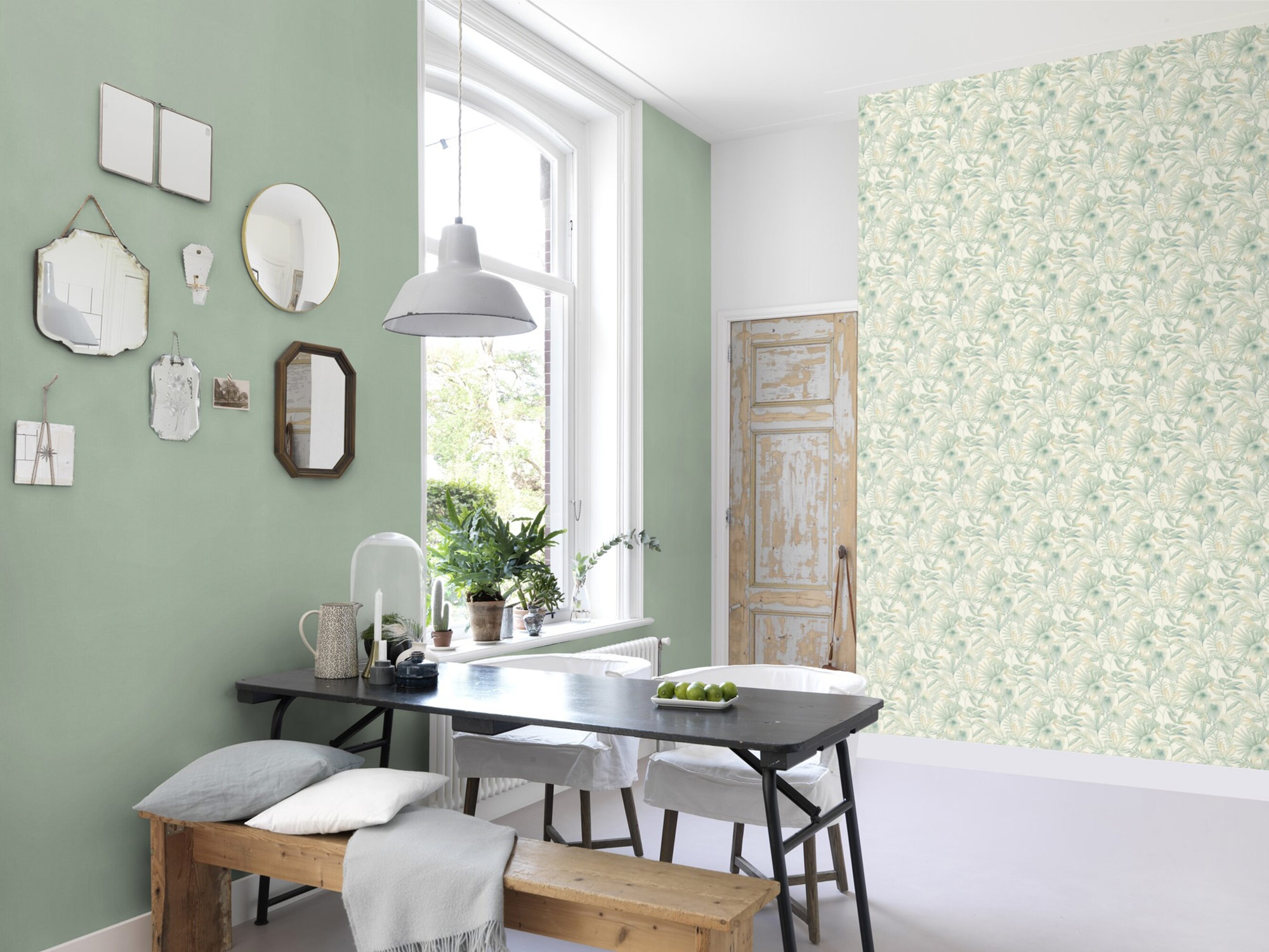 Rasch Vliestapete Country Charme Grün-Hellgrün 580914