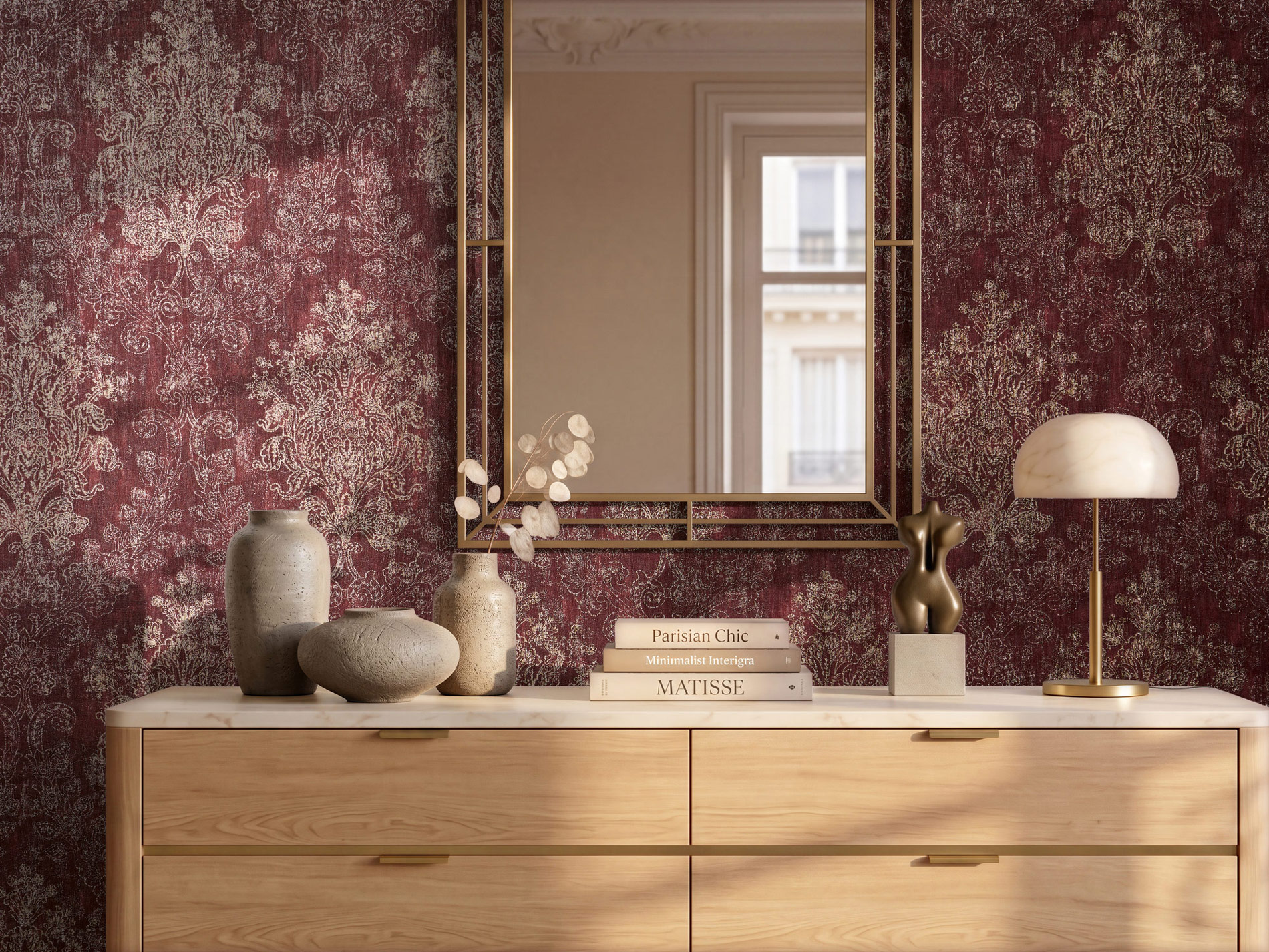 AS Vliestapete Trend Spectrum Barocktapete Rot 792281