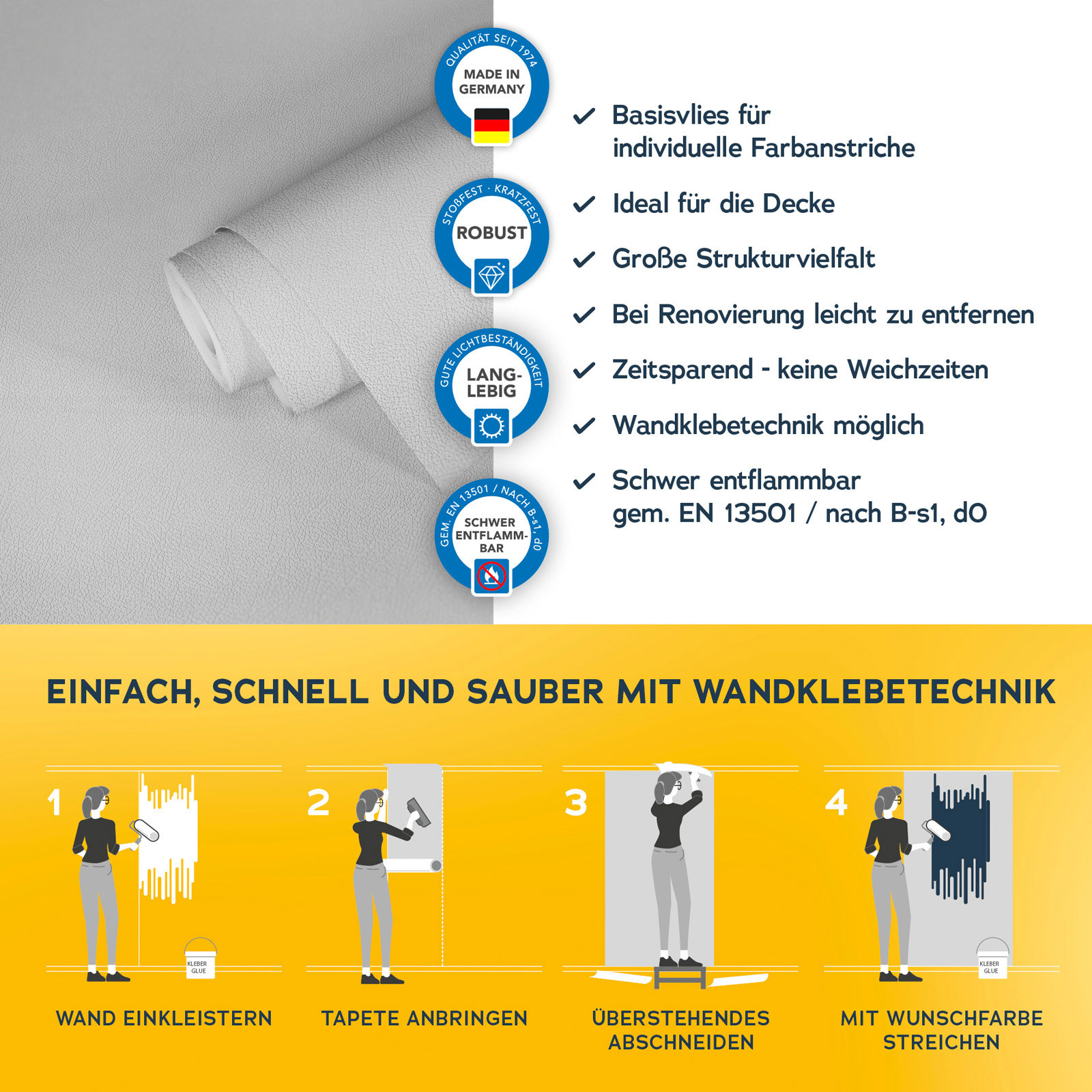 AS Vliestapete Meistervlies 8 überstreichbar 928818