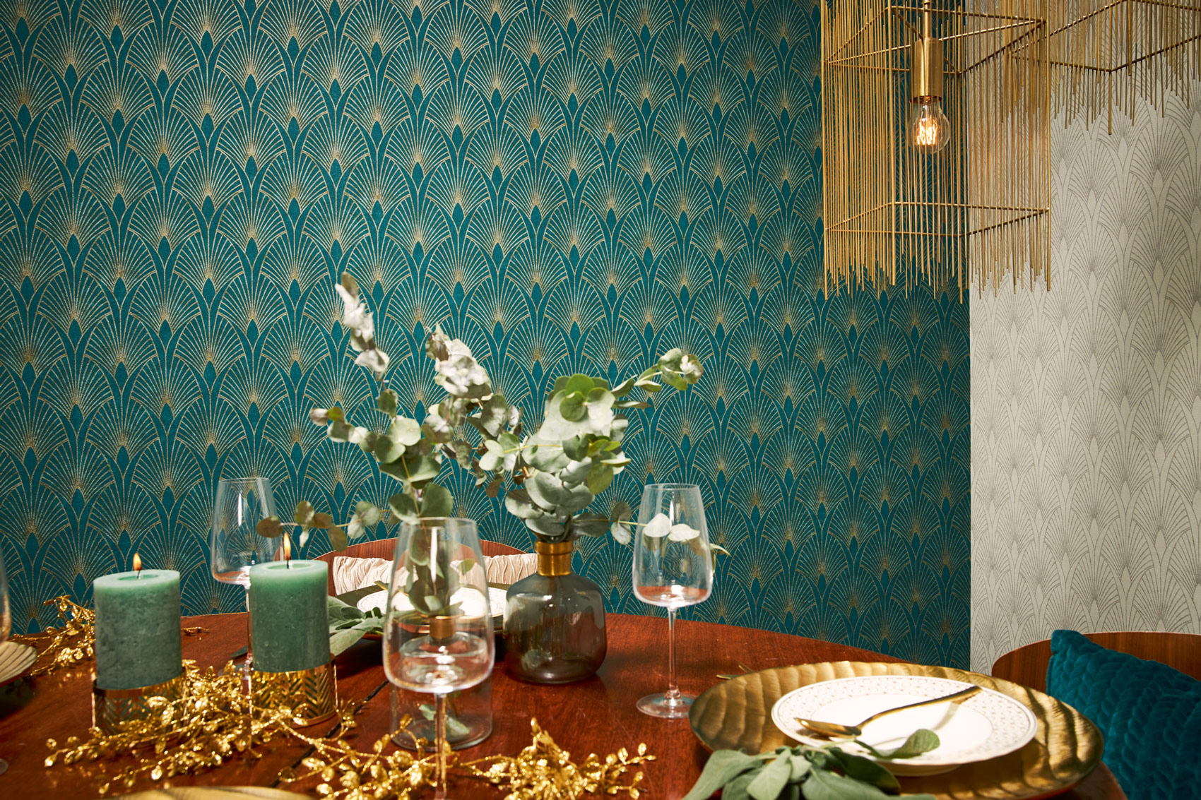 AS Vliestapete New Walls Art Deco Tapete grün 374275