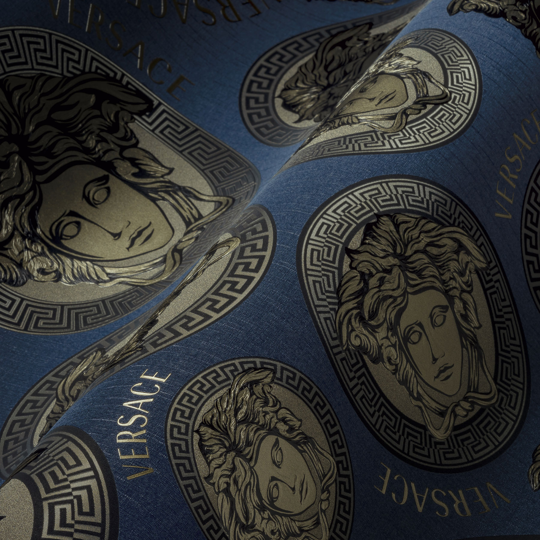 AS Vliestapete Versace 5 Luxustapete Blau 386113