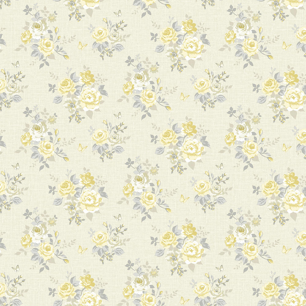 Grandeco Vliestapete Little Florals gelbe Blumen LF3101