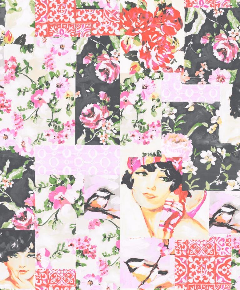 Grandeco VliesTapete Village People rose Retro VP3001