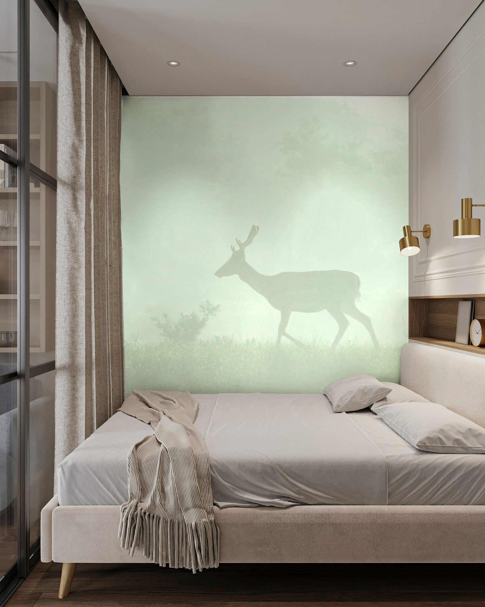 AS Fototapete Walls by Patel 5 Hirsch Grün DD134693