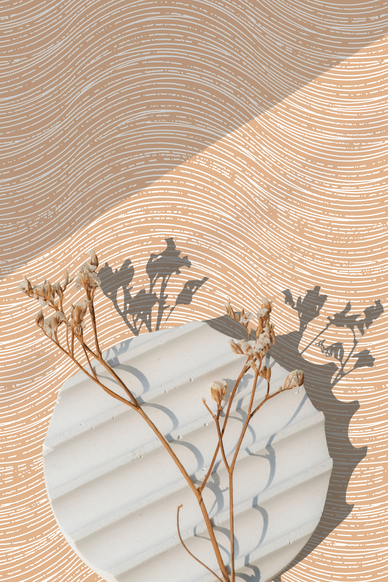 Hohenberger Vliestapete Chalk Ripple Nude 65520