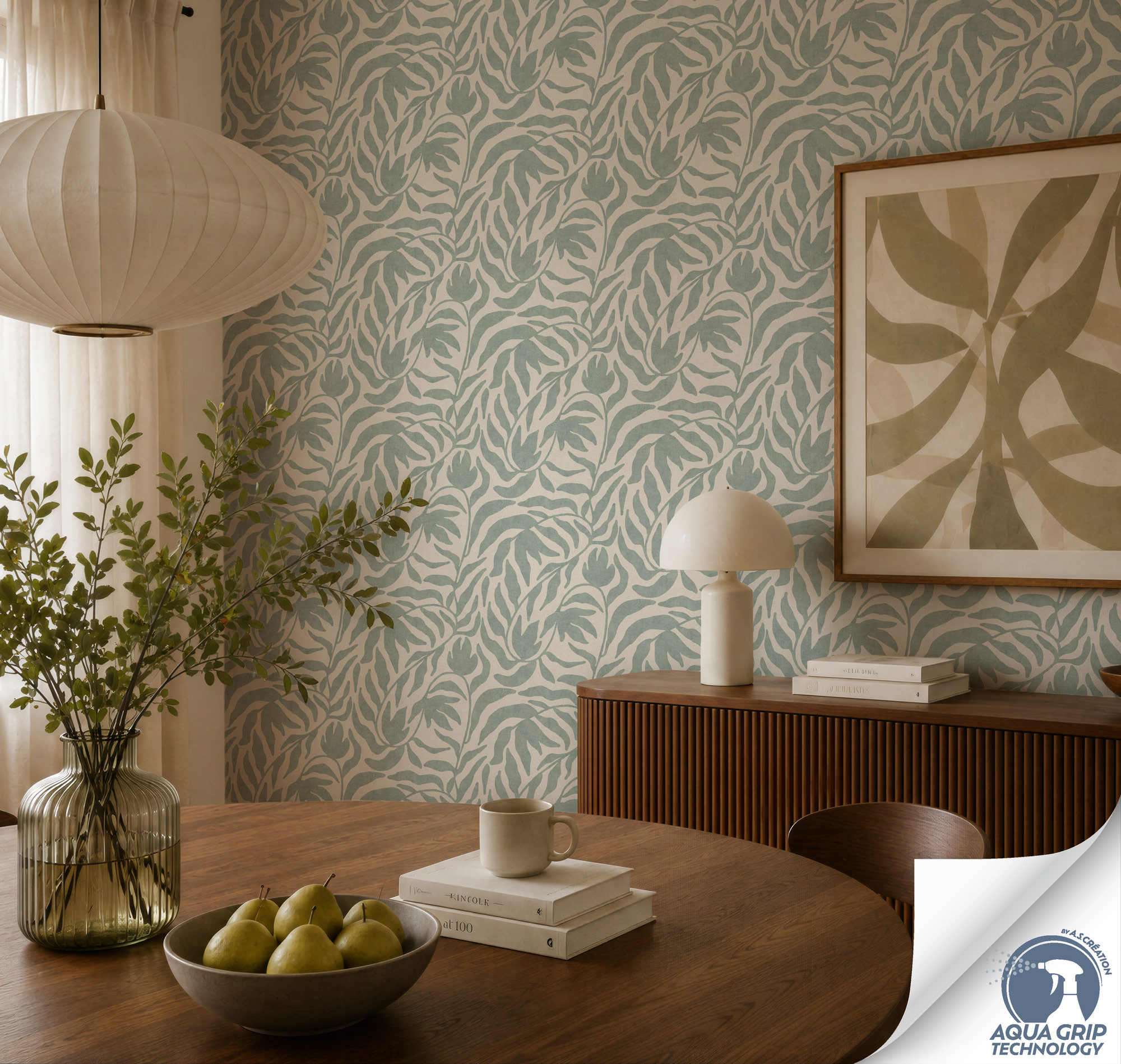 AS Vliestapete Cosiness Designdrop 2 Natur Blau 793143