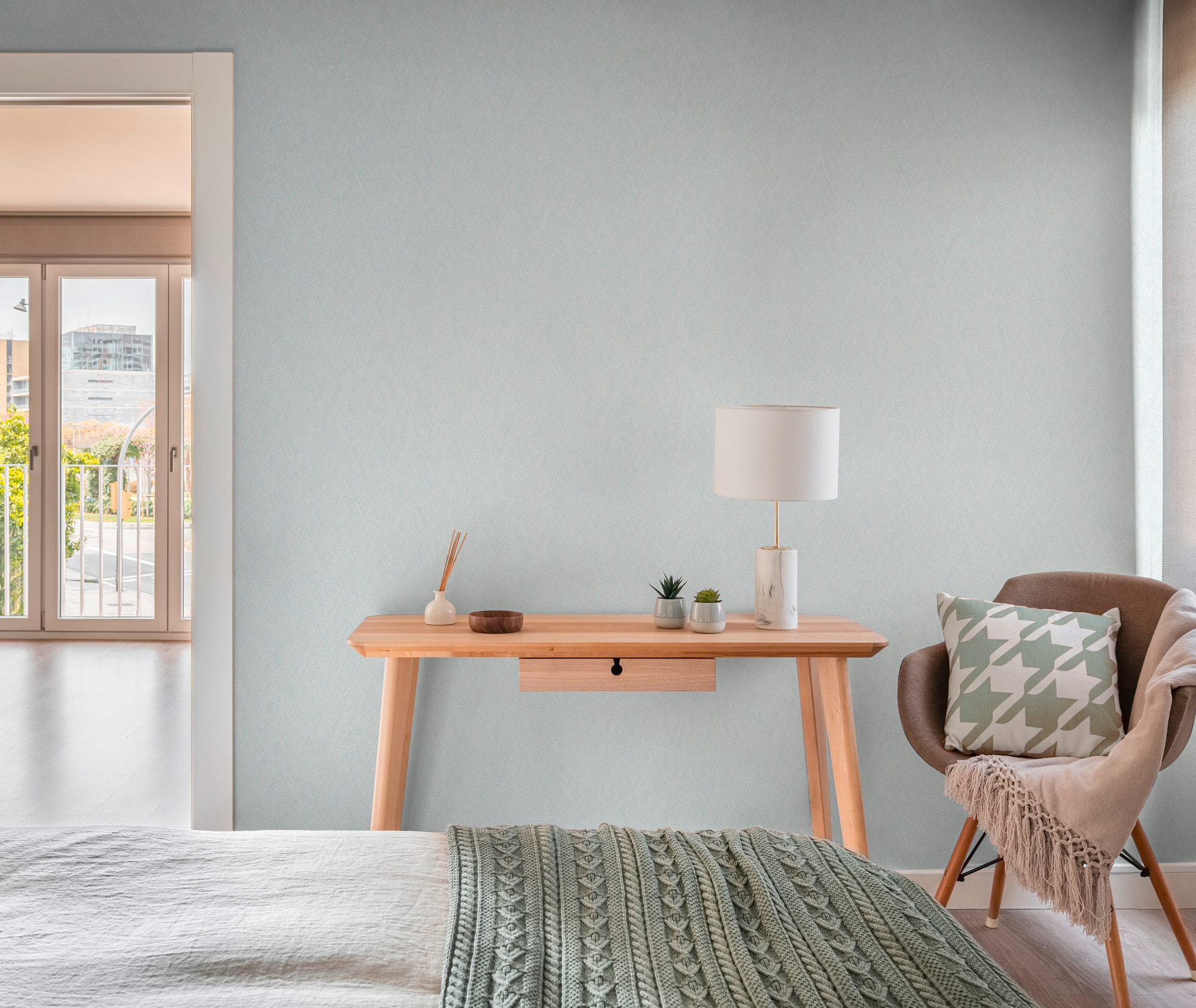 AS Vliestapete Hygge 3 Struktur Blau 790923