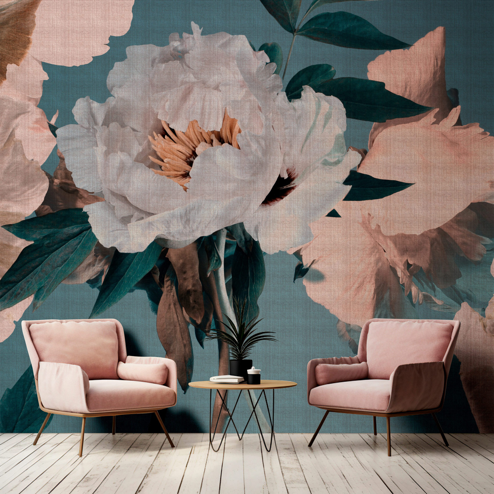 AS Fototapete Walls by Patel 5 Blumen Petrol DD134525