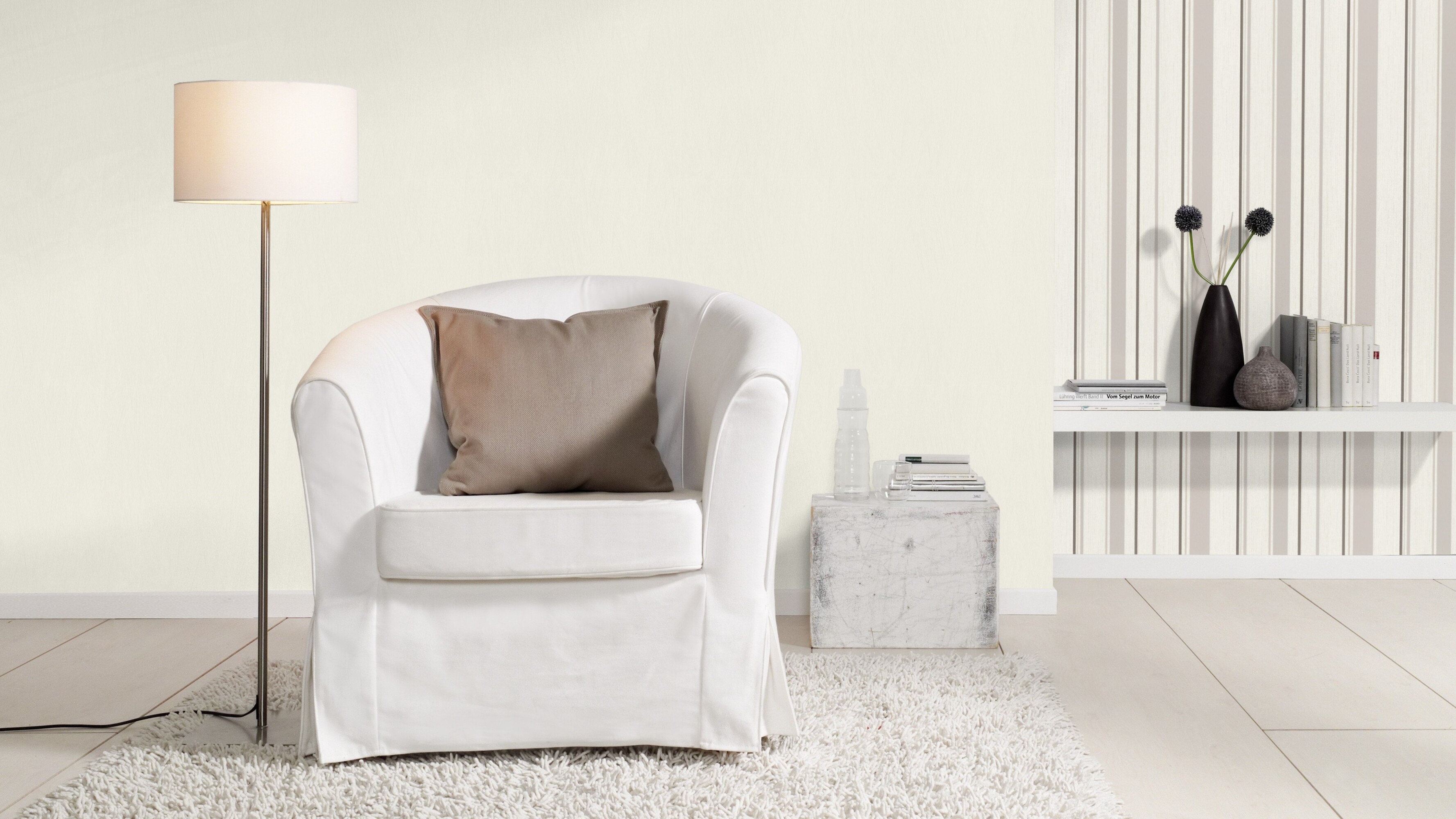 Rasch Vliestapete Allegretto Weiß-cremeweiß 540802