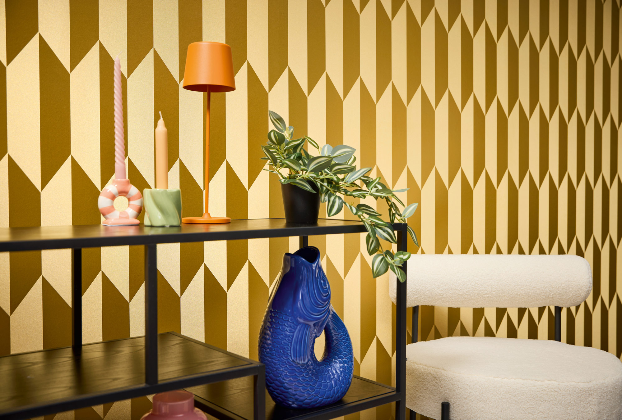 AS Vliestapete CosmoLiving 3D Gold 790866