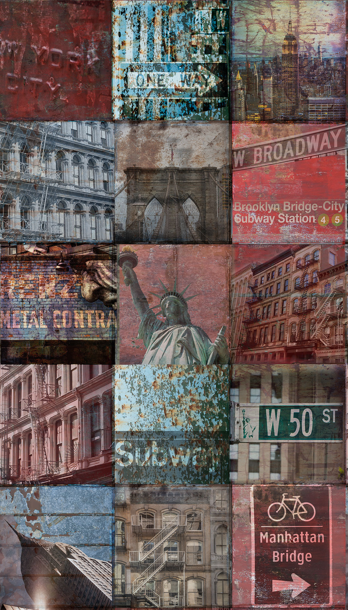 Grandeco Wandbild Eine Rolle ein Motiv New York Patch A40101 Grandeco Wandbild Eine Rolle ein Motiv New York Patch A40101