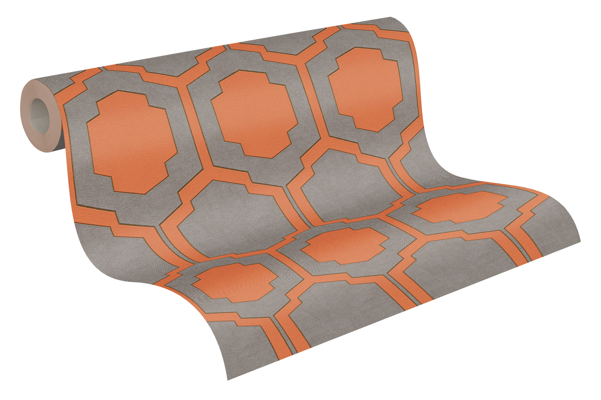 AS Création Vliestapete Pop Style grau orange 374793