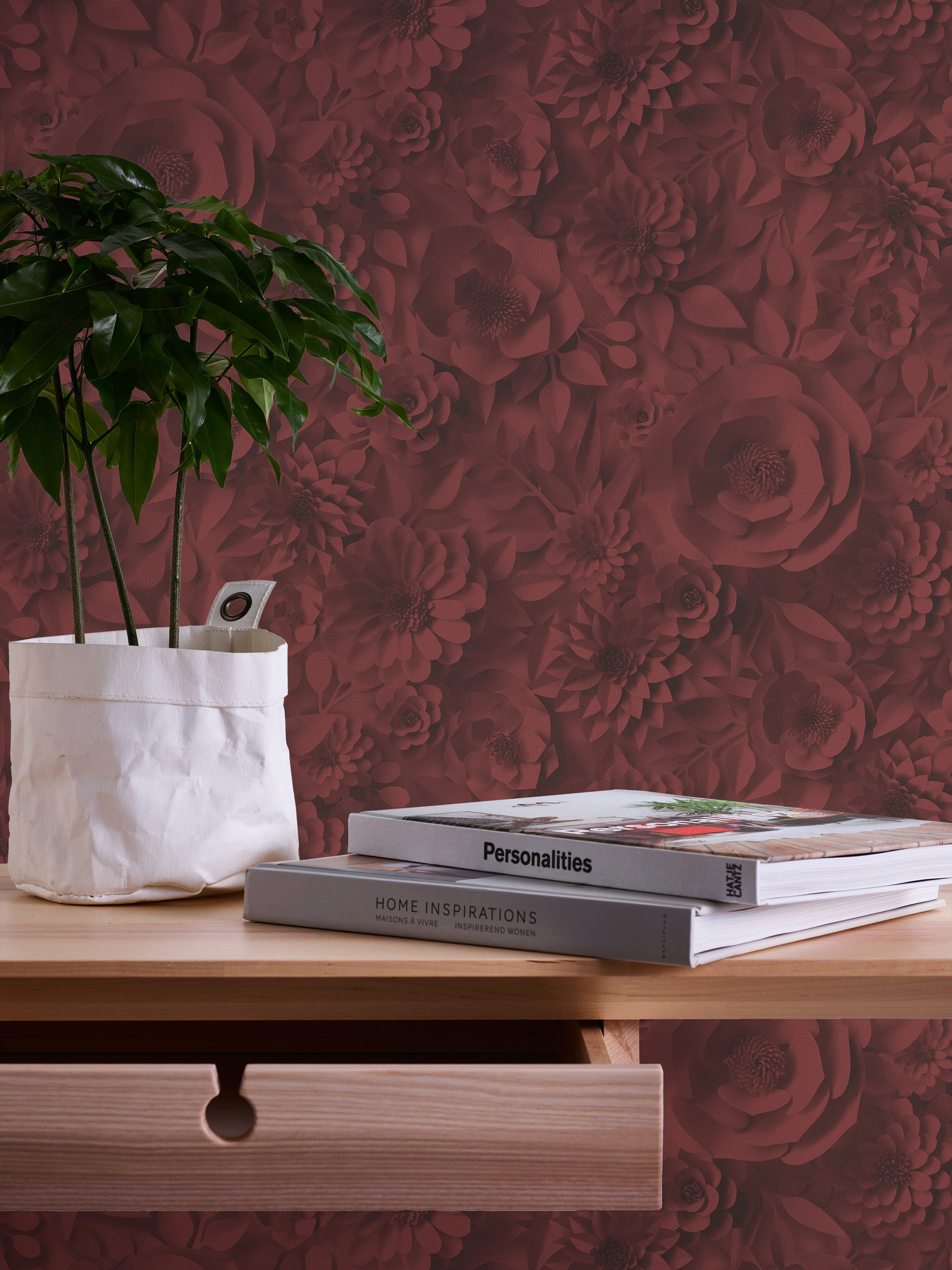 AS Vliestapete PintWalls Blumentapete Rot 387183