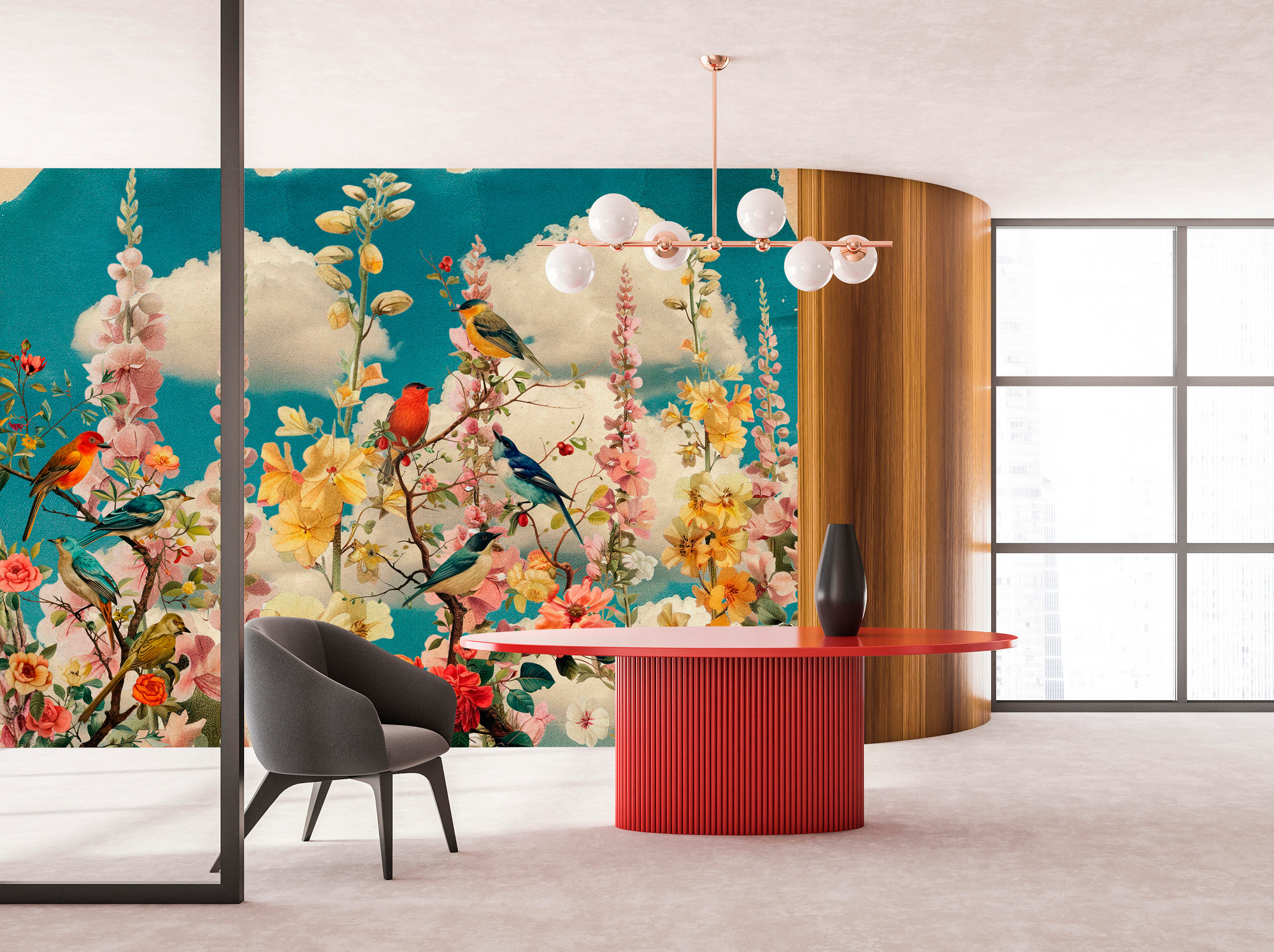 AS Fototapete Walls by Patel 5 Blumen Türkis DD134393