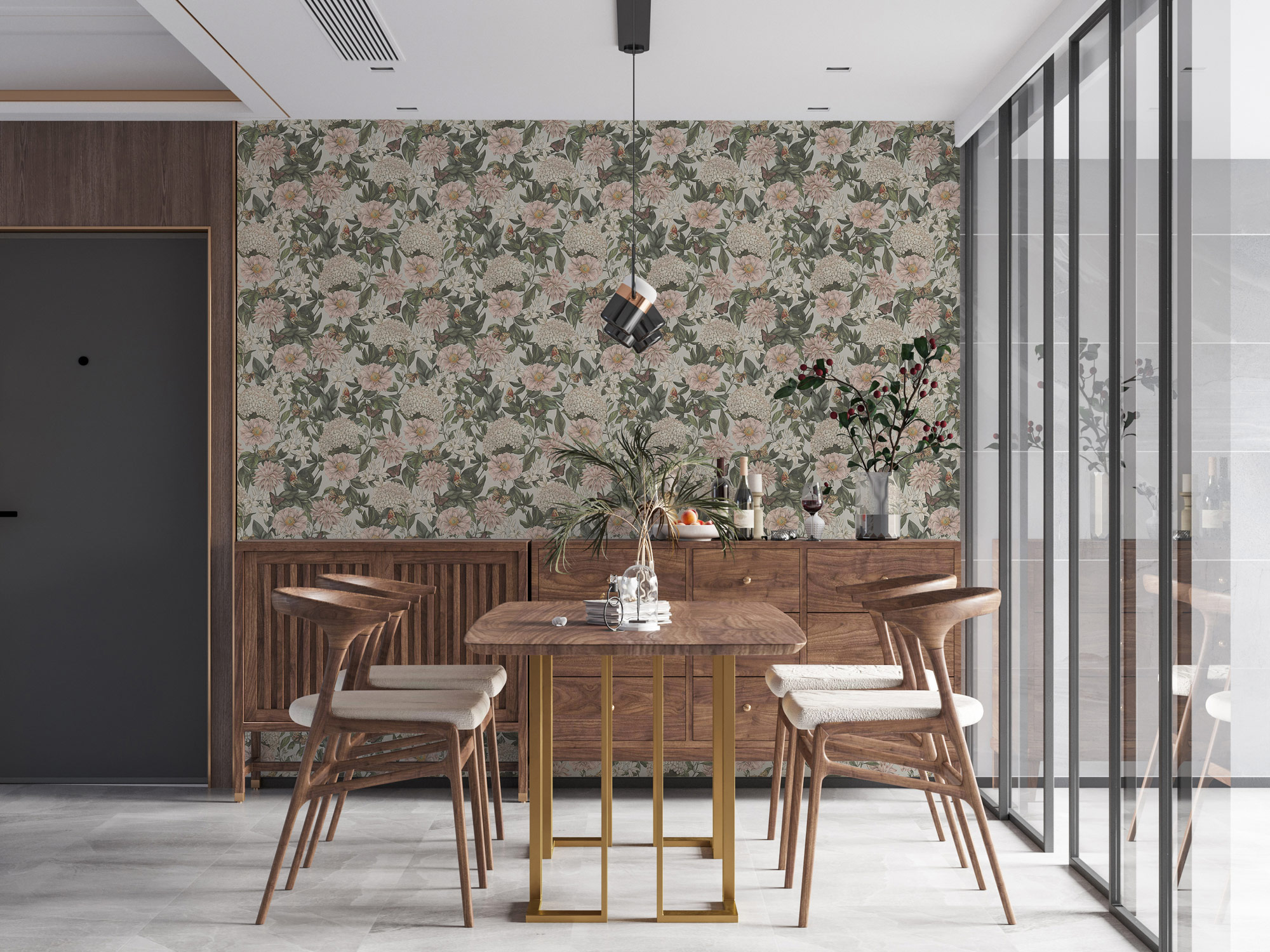 Livingwalls Vliestapete Drawn Into Nature Floral 394264