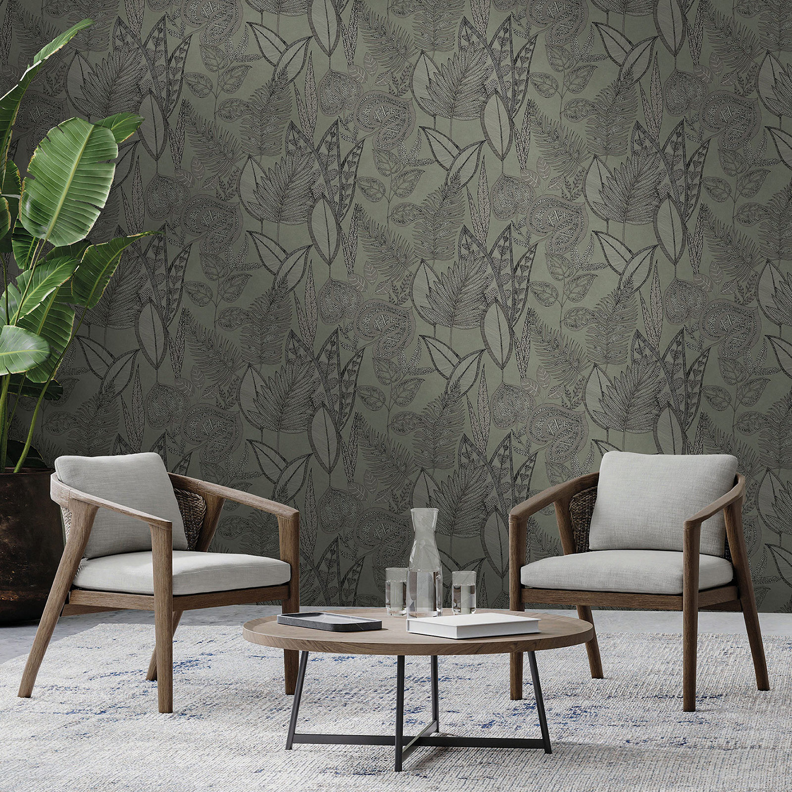 Hohenberger Vliestapete Tesoro Pianta Verde 65575