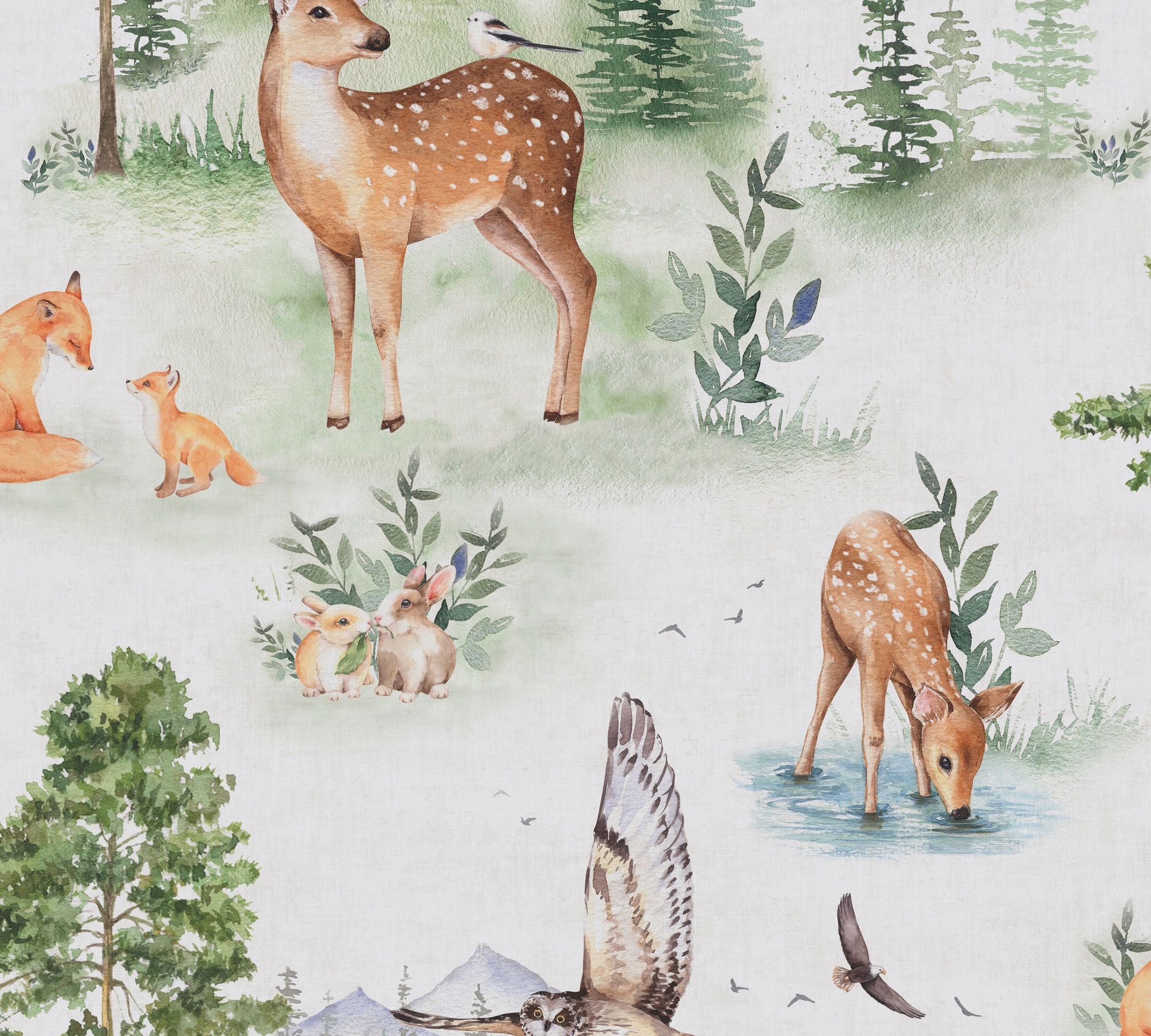 AS Vliestapete Lilly & Luis Waldtiere Bunt 771721