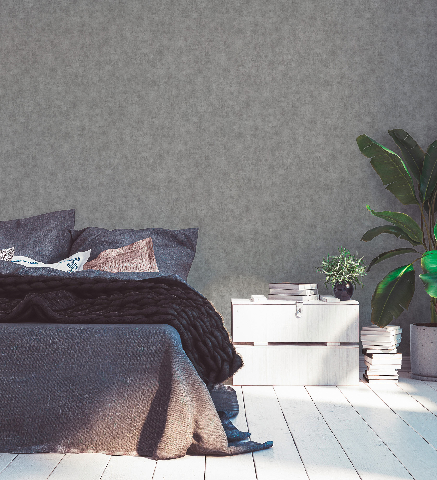 AS Vliestapete Terra Uni grau 389223