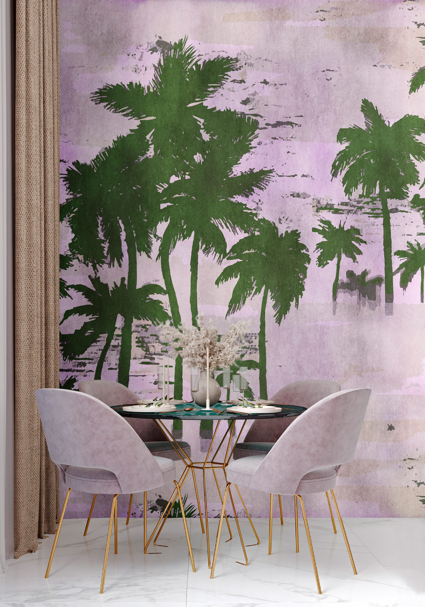 AS Fototapete Walls by Patel 5 Palmen Lila DD134927