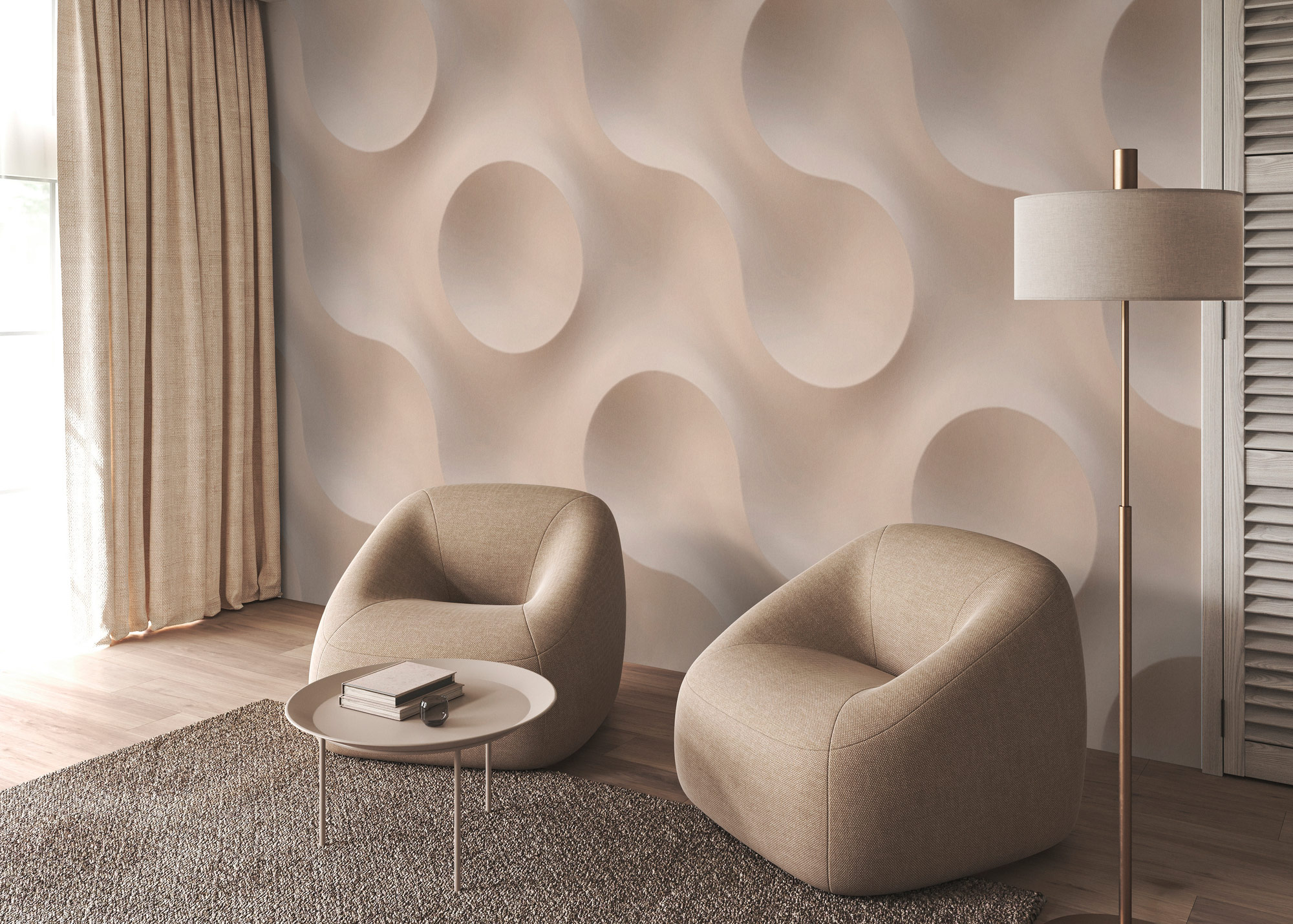 AS Fototapete Walls by Patel 5 Kreise Beige DD135125