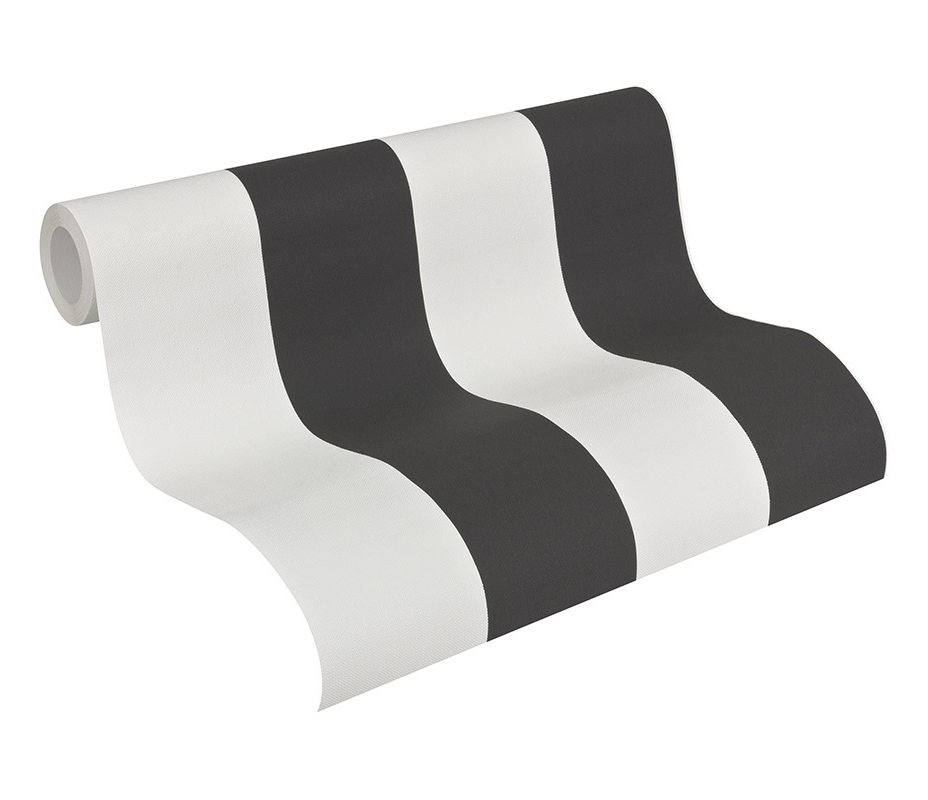 AS Vliestapete Elegance 3 Streifen Schwarz 334213