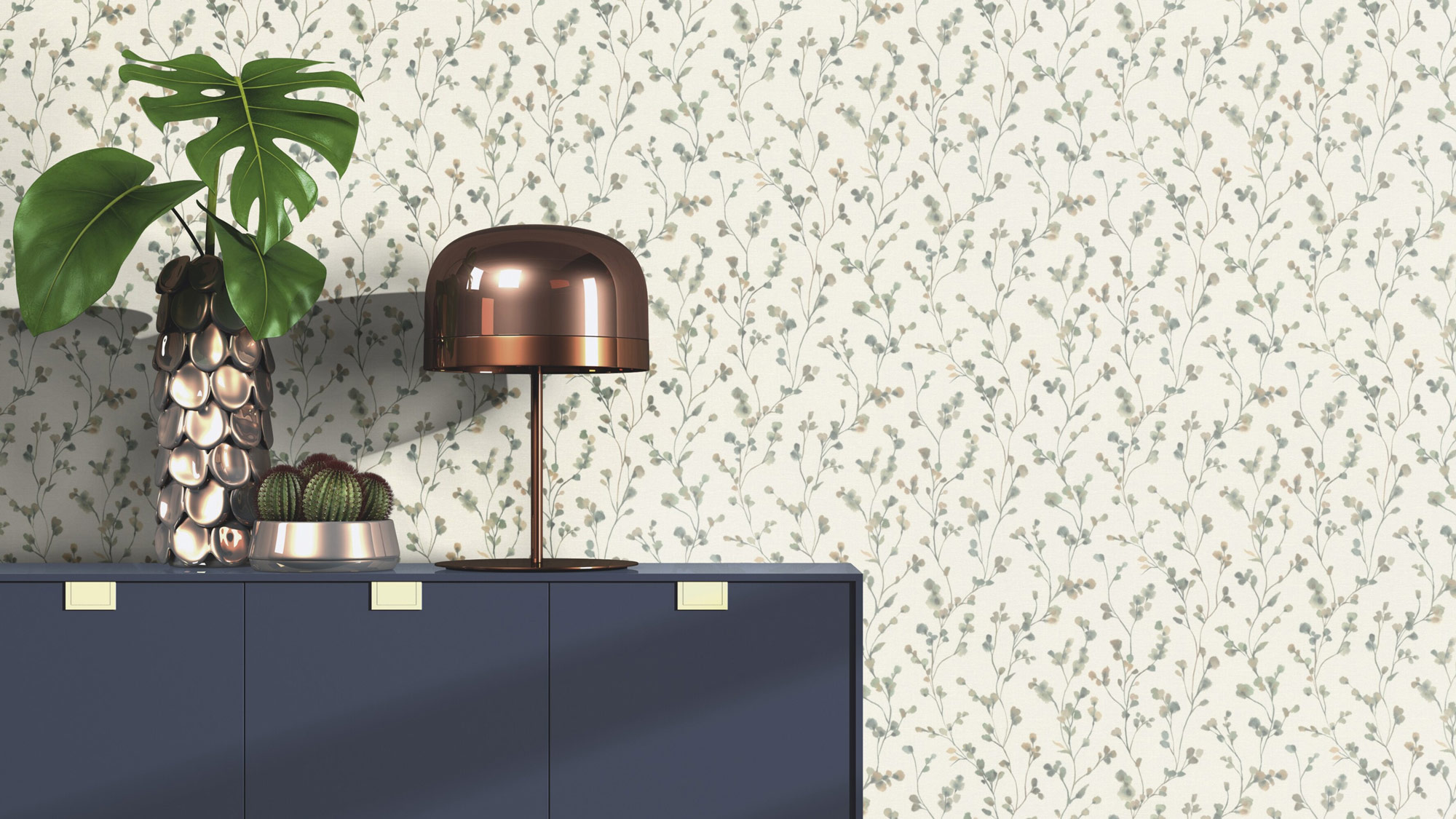 Rasch Vliestapete Country Charme Grün-Dunkelgrün 486148