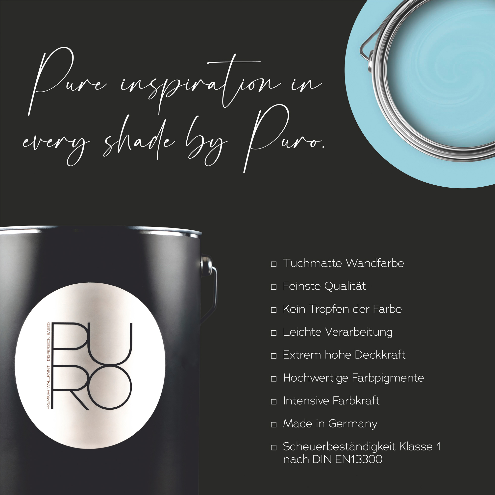 AS Premium Innenwandfarbe Puro c3001 ocean blue 1 L