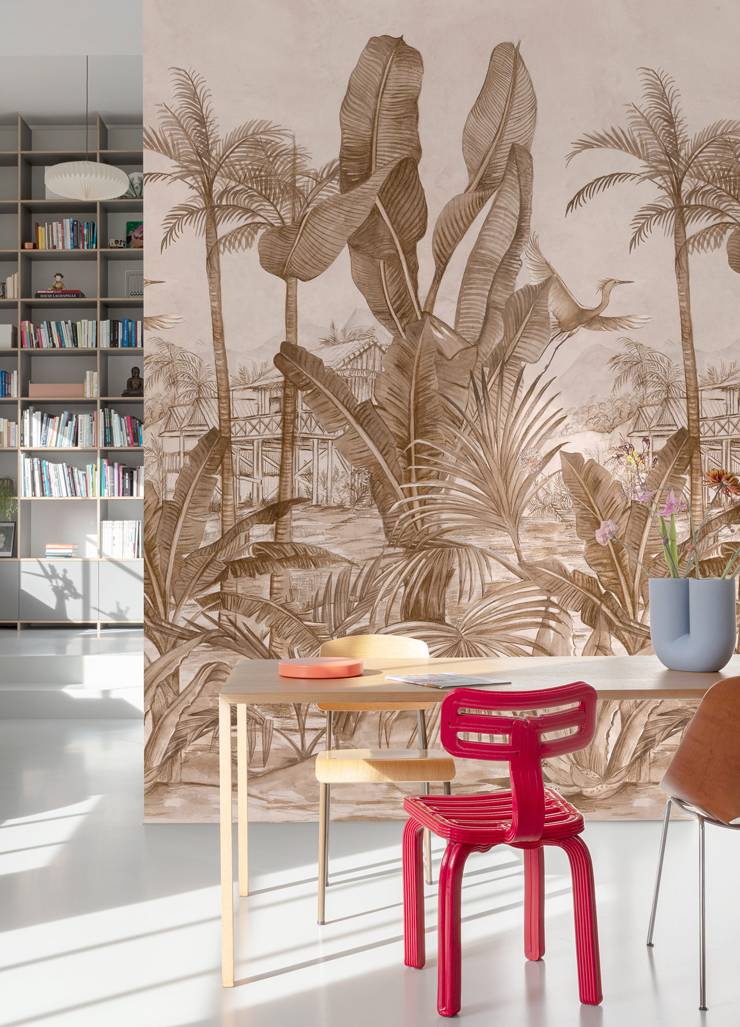 Grandeco Wandbild Eine Rolle ein Motiv 2 Palmen A53501