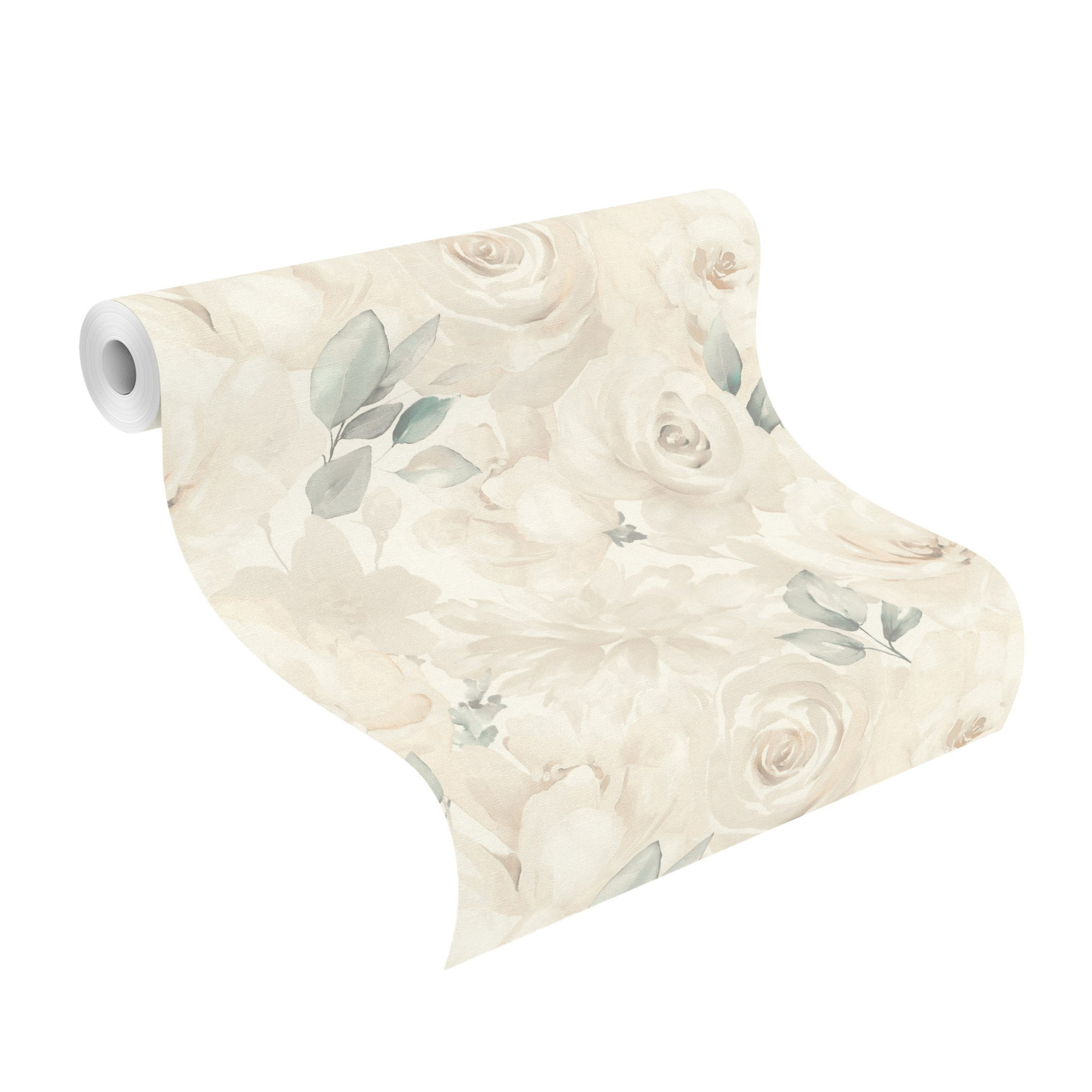 Rasch Vliestapete Peonies Beige Blumen 582321