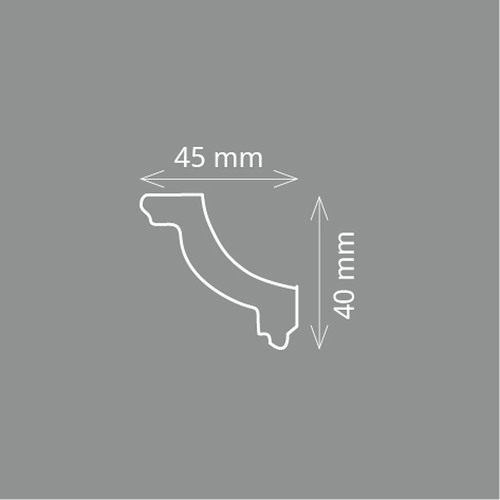 Homestar Stuckleiste Styropor Zierleiste O 45 | weiss