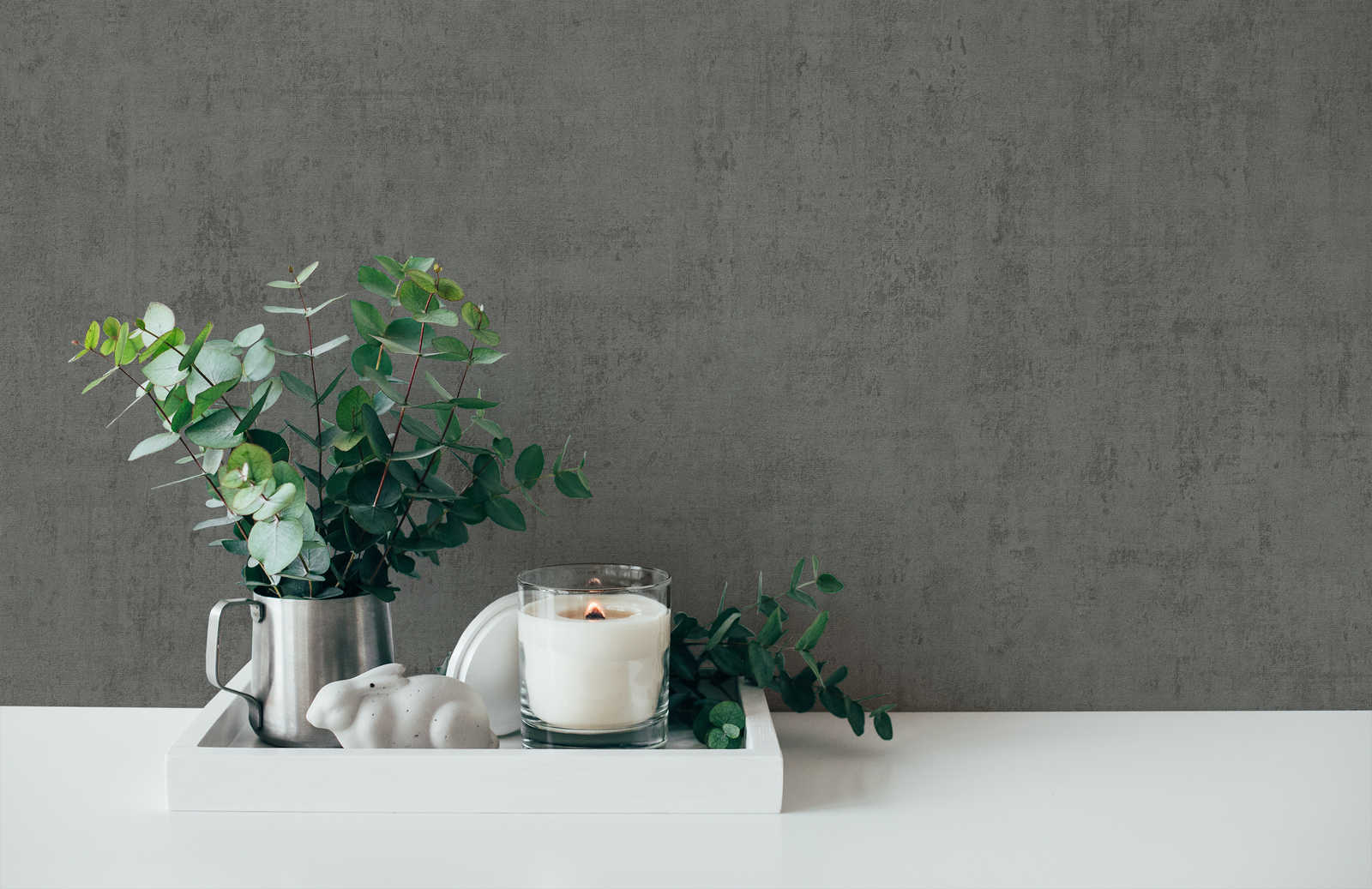 AS Vliestapete Unitapete grau 380252