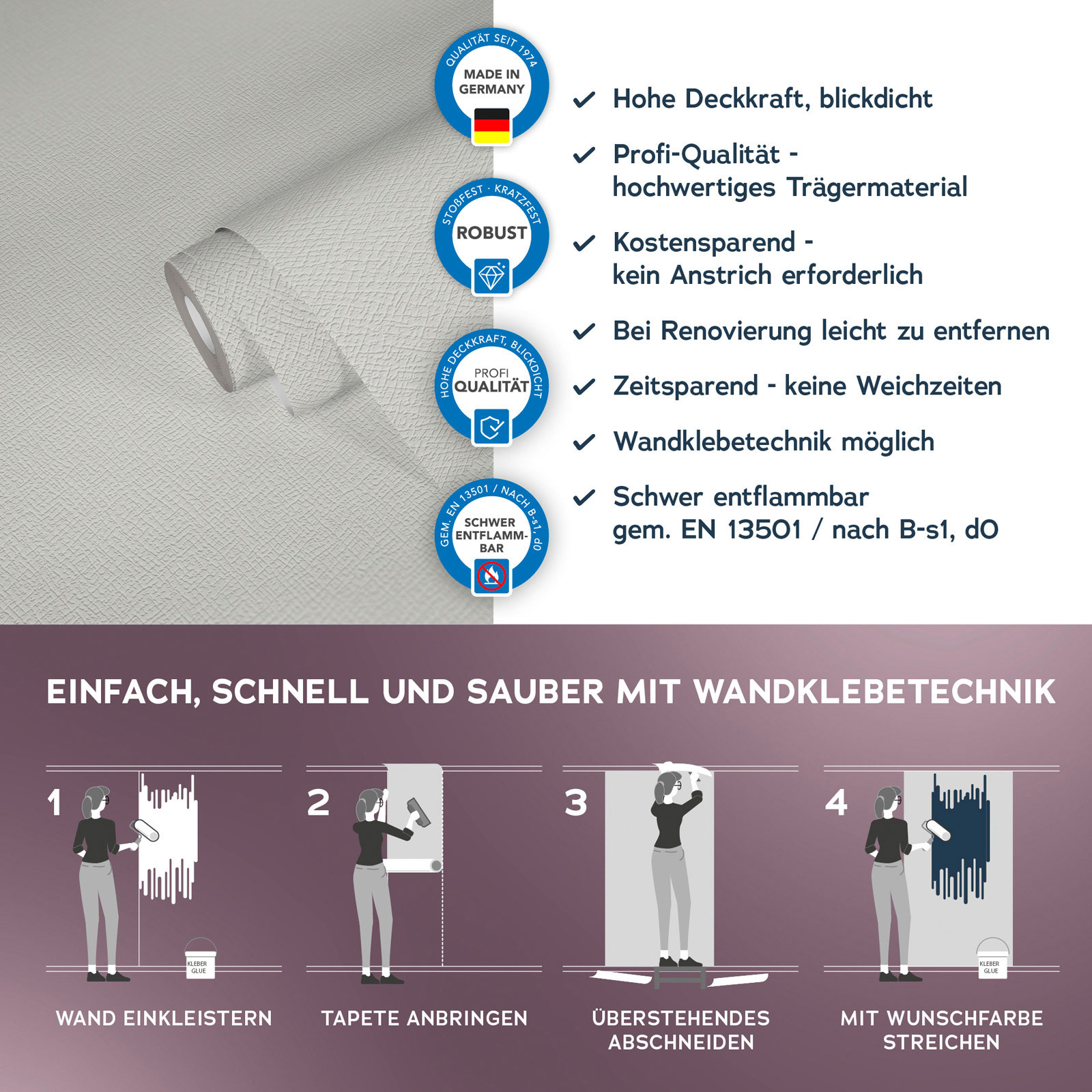 AS Vliestapete Meistervlies 8 überstreichbar 392817