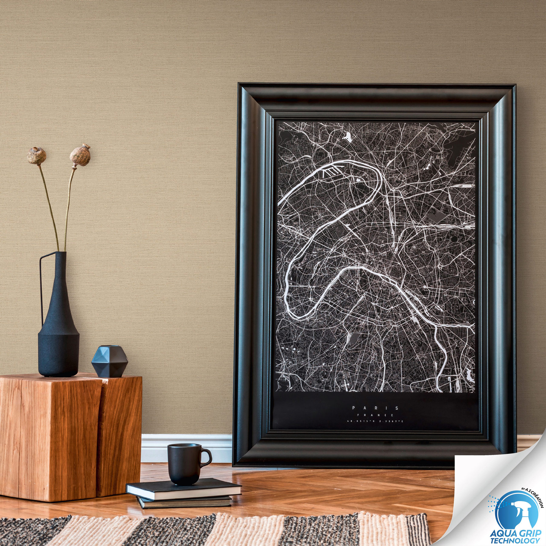 AS Vliestapete WOW Designdrop Unitapete Braun 785754