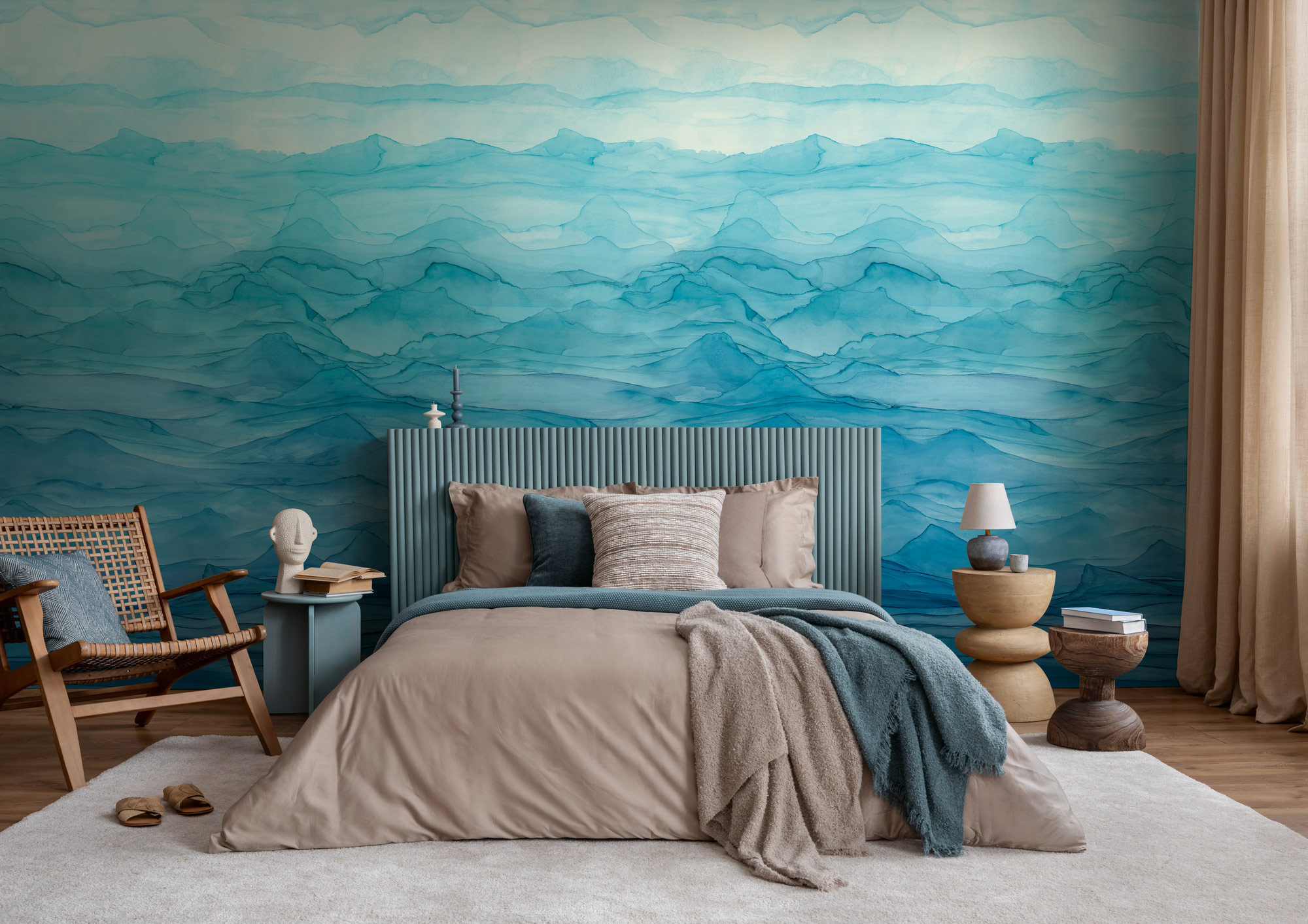 AS Fototapete The Wall 4 Abstrakt Blau 398181