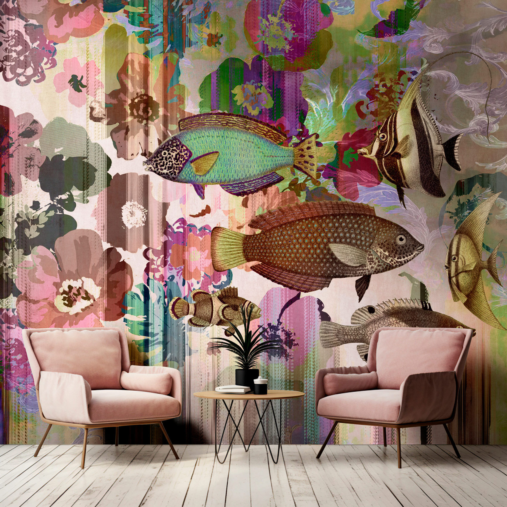 AS Fototapete Walls by Patel 5 Fische Rosa DD134885