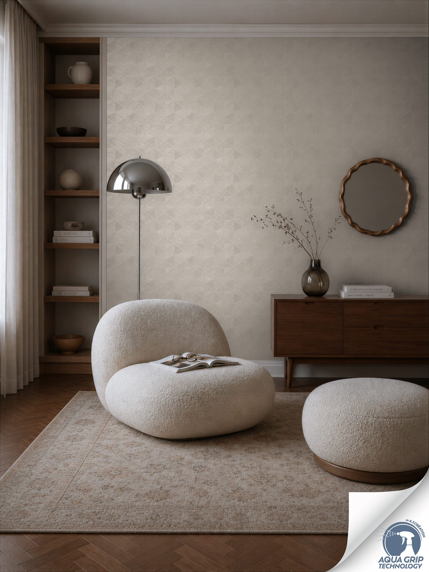 AS Vliestapete Cosiness Designdrop 2 Grafik Grau 793193