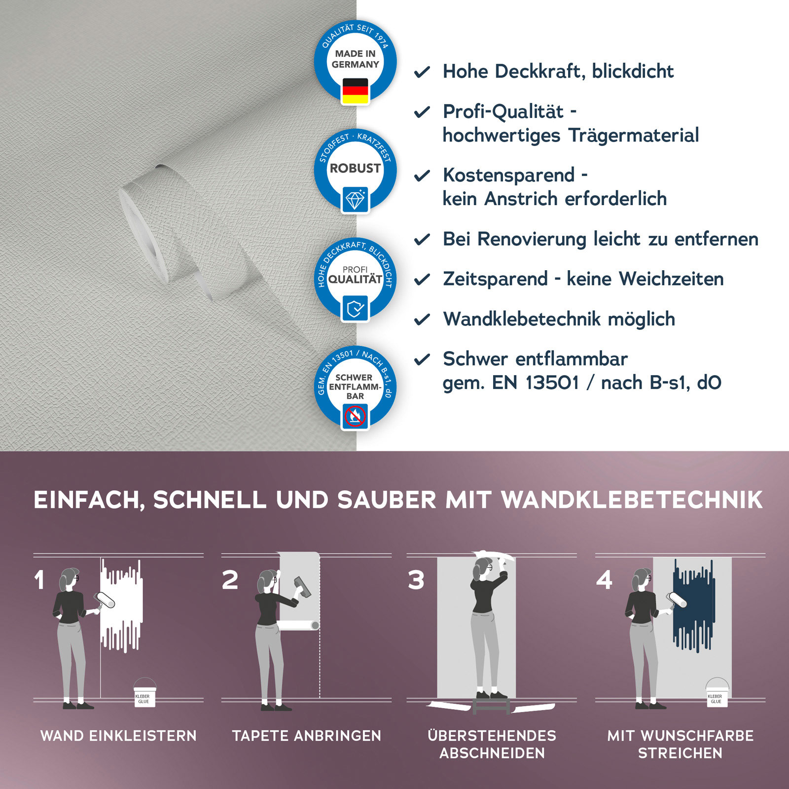 AS Vliestapete Meistervlies 8 überstreichbar 389751