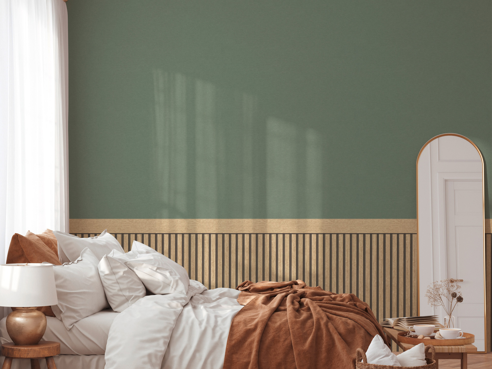 AS Vliestapete Wallpanel Beige Holzpaneele 397441